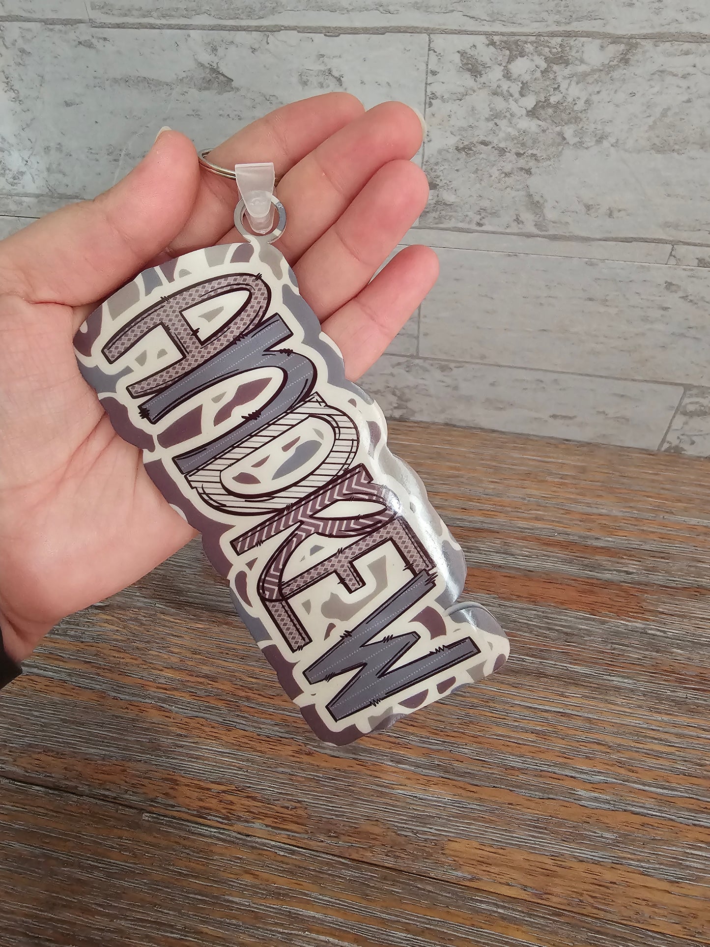 Retro Camo Bag Tag Keychain