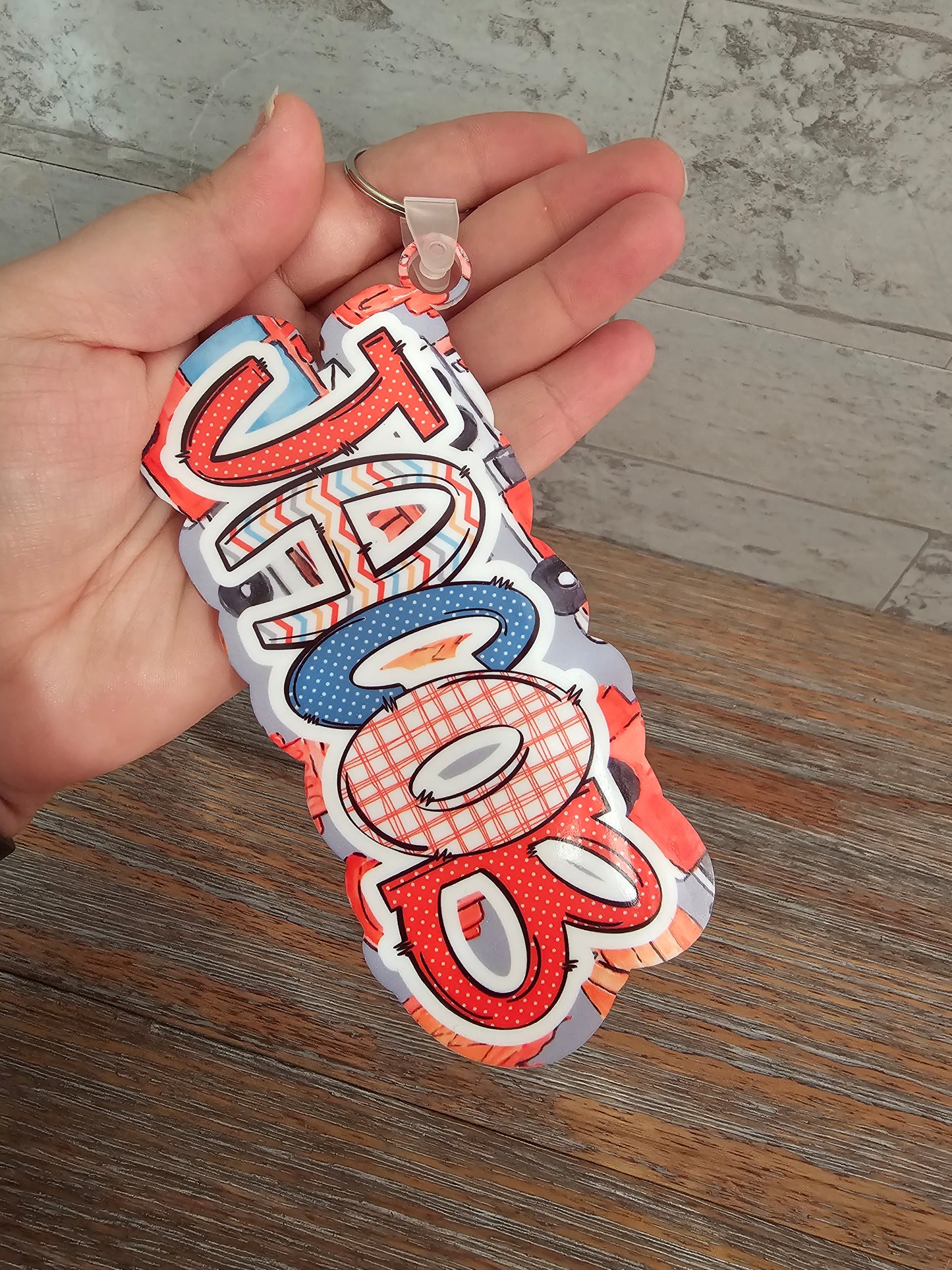 Firetrucks Bag Tag Keychain