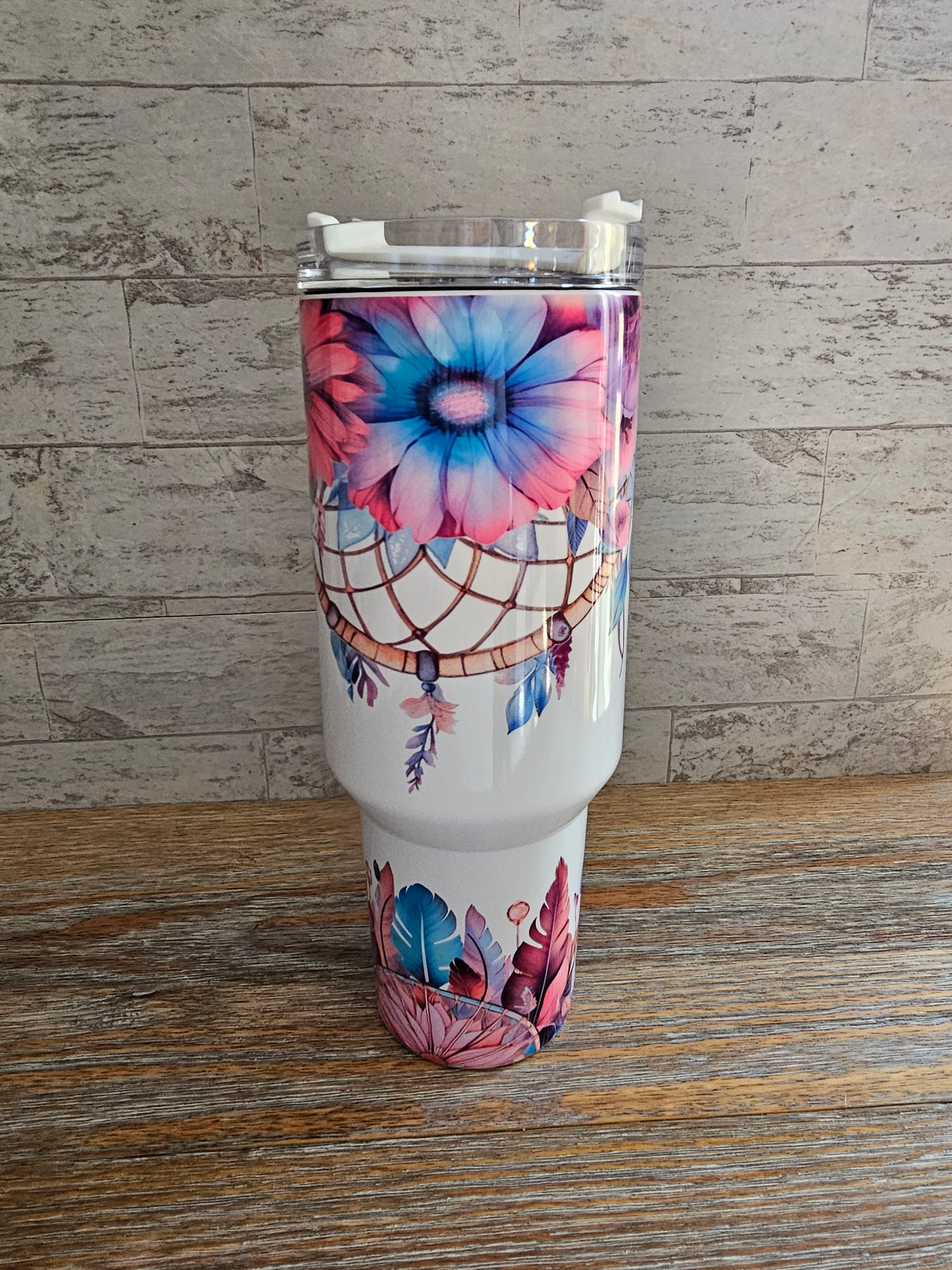 Floral Tumbler with Handle