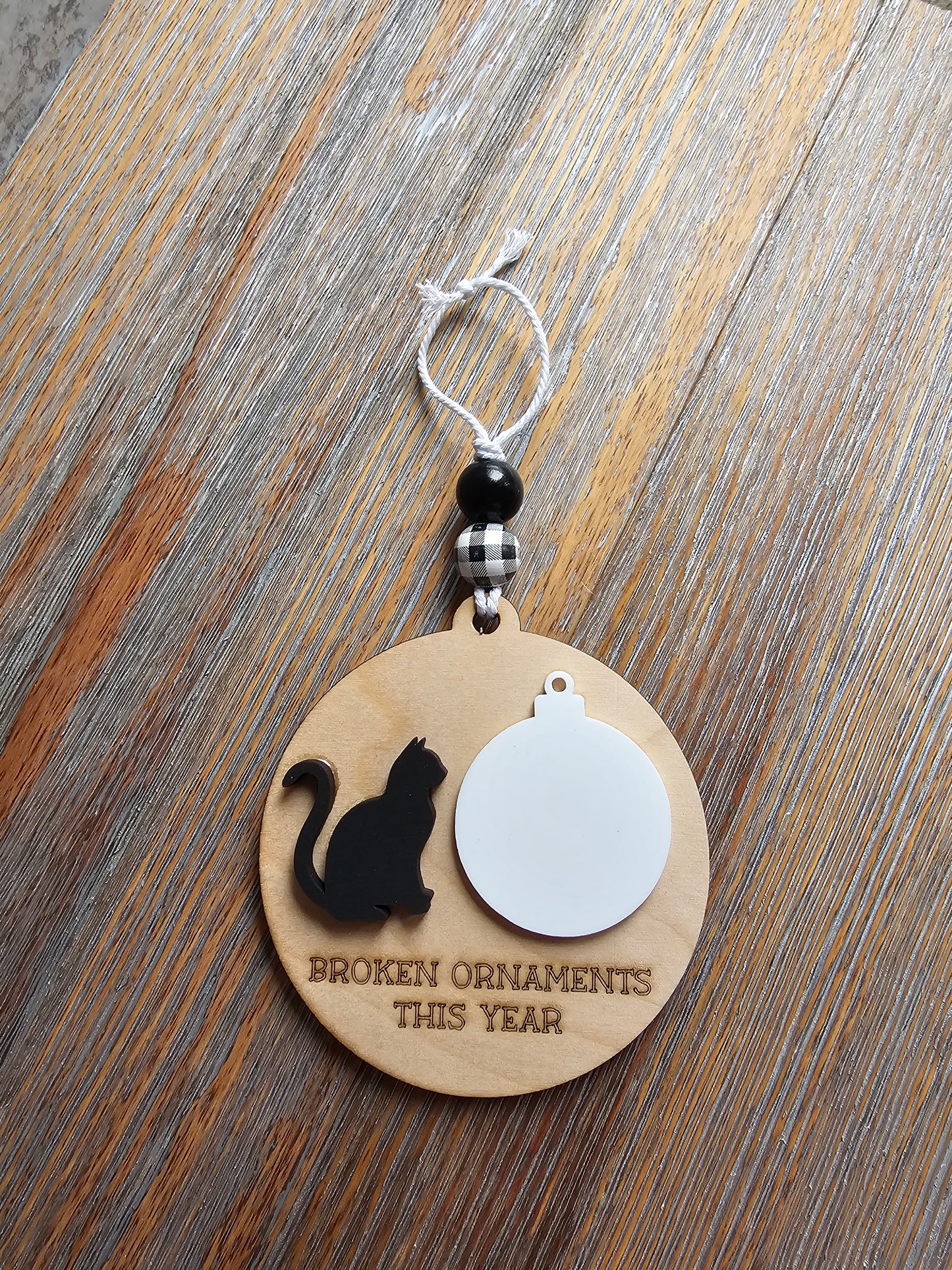 Cat Dry Erase Broken Ornament Counter Ornament
