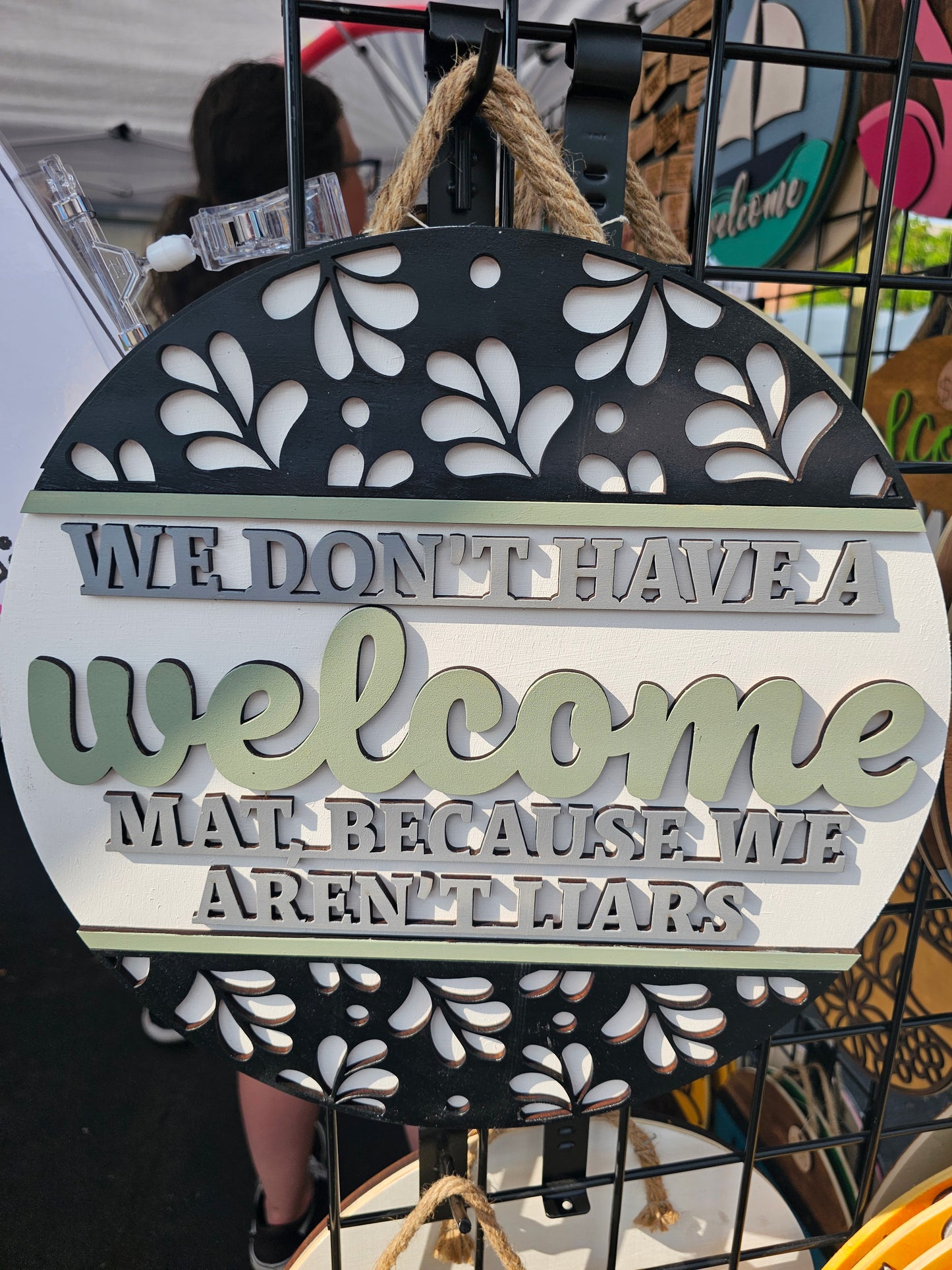 We Aren't Liars Wooden Door Hanging Sign