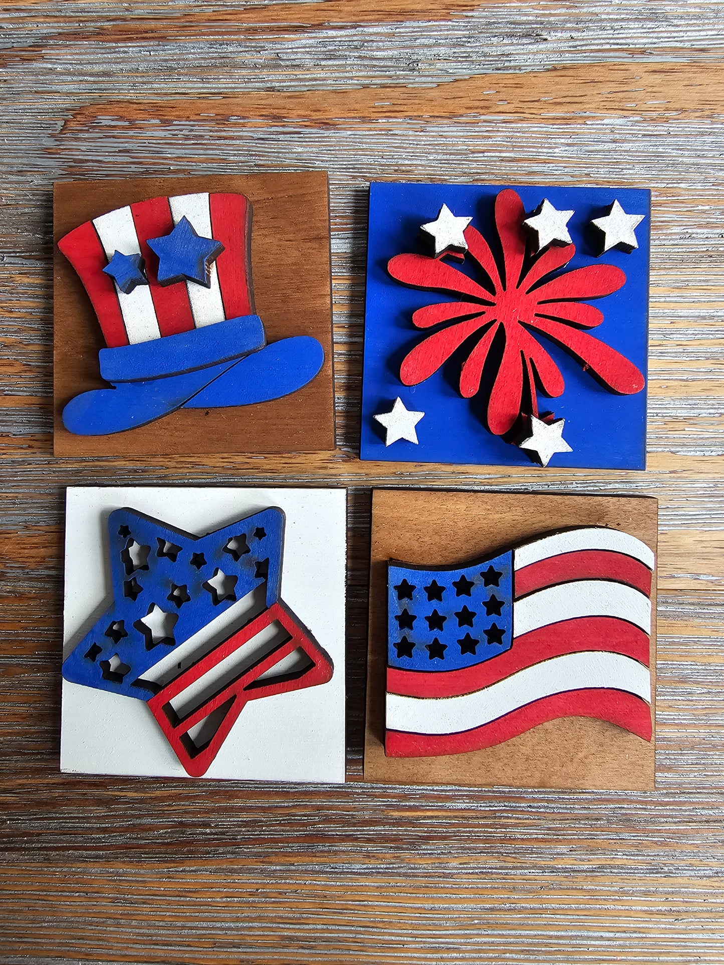 4th of July Interchangeable Tile Set - Set of 4