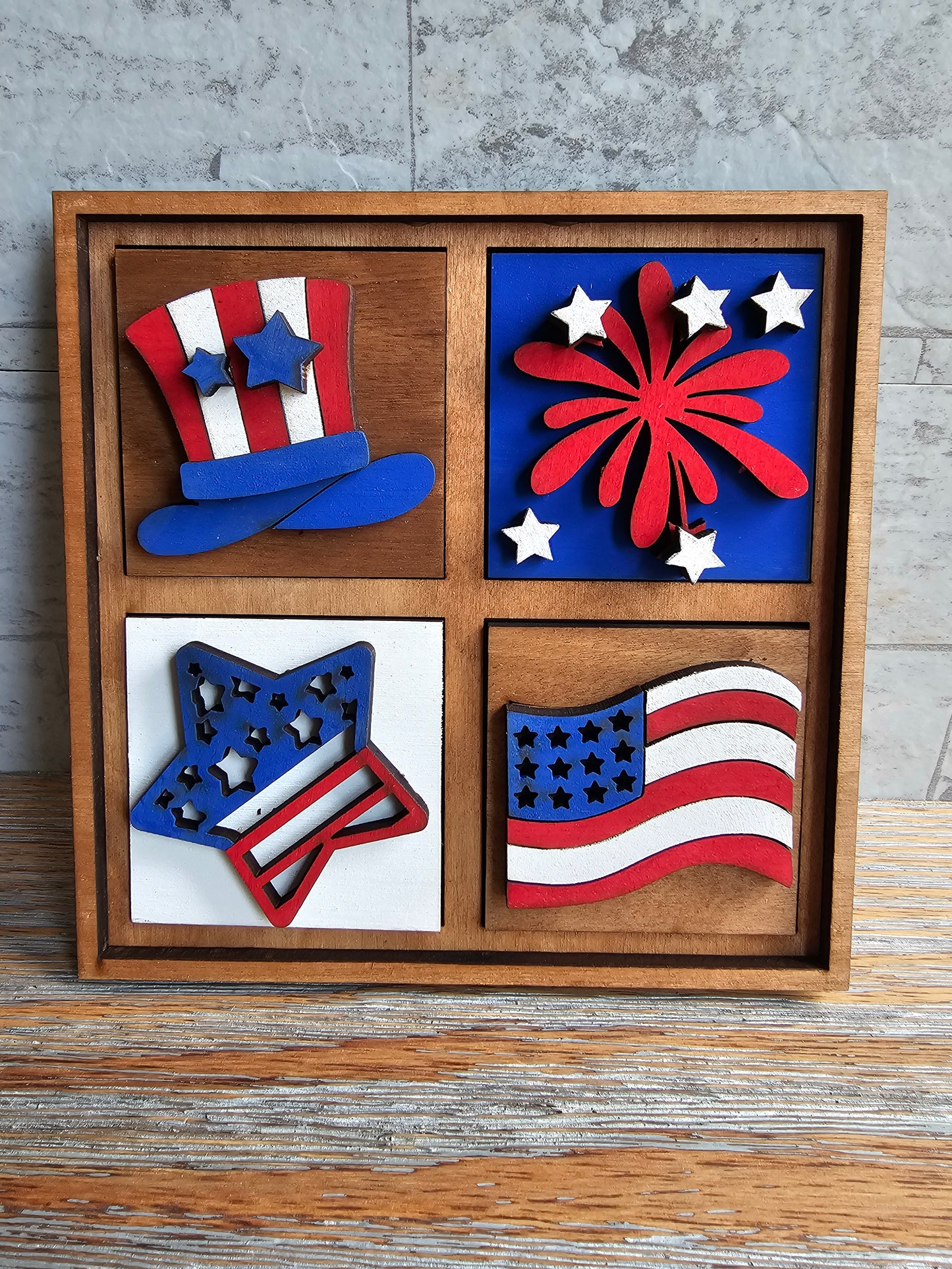 4th of July Interchangeable Tile Set - Set of 4
