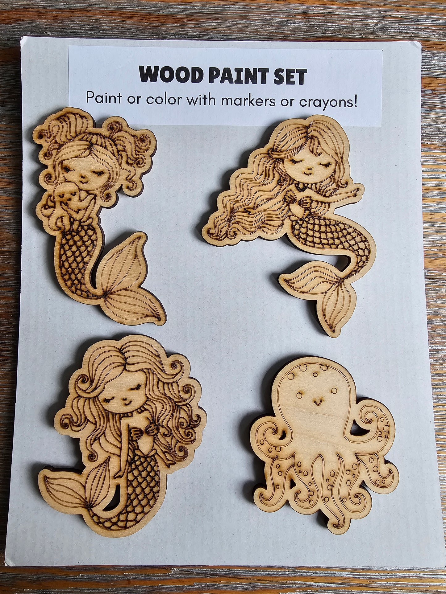 Mermaids Wood Paint Set