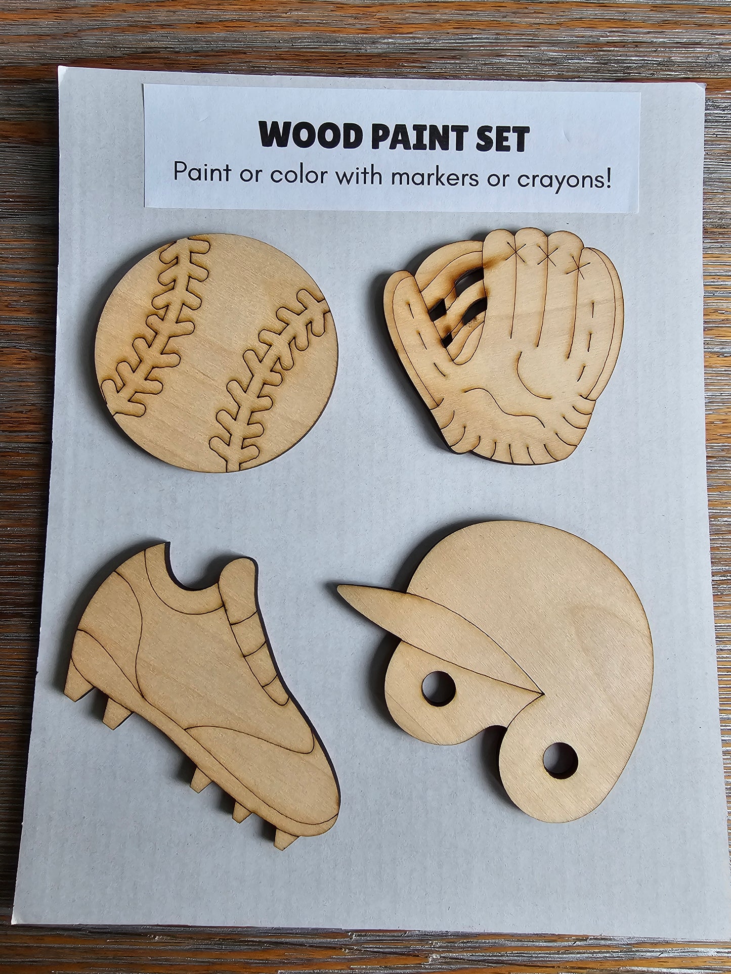 Baseball Wood Paint Set