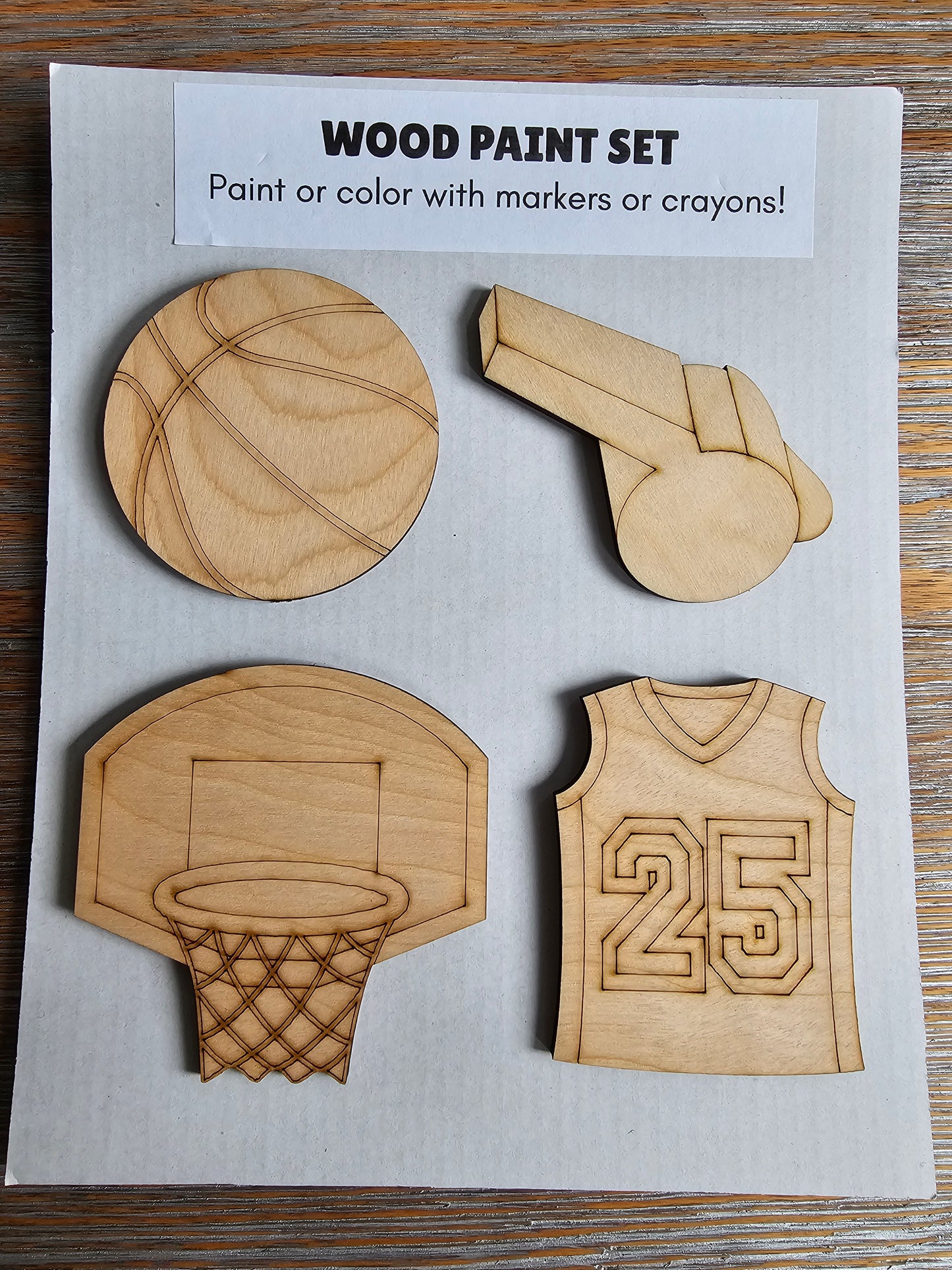 Basketball Wood Paint Set