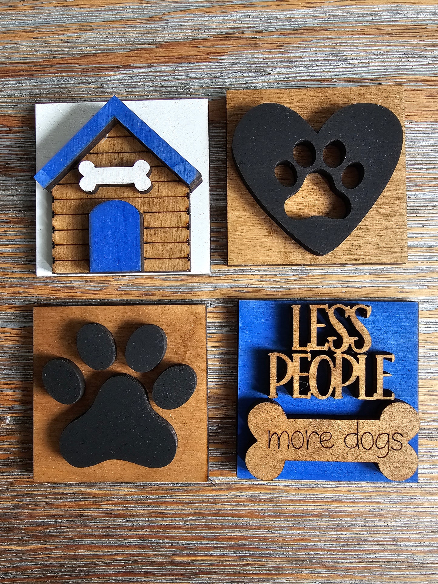 Dog Themed Interchangeable Tile Set - Set of 4