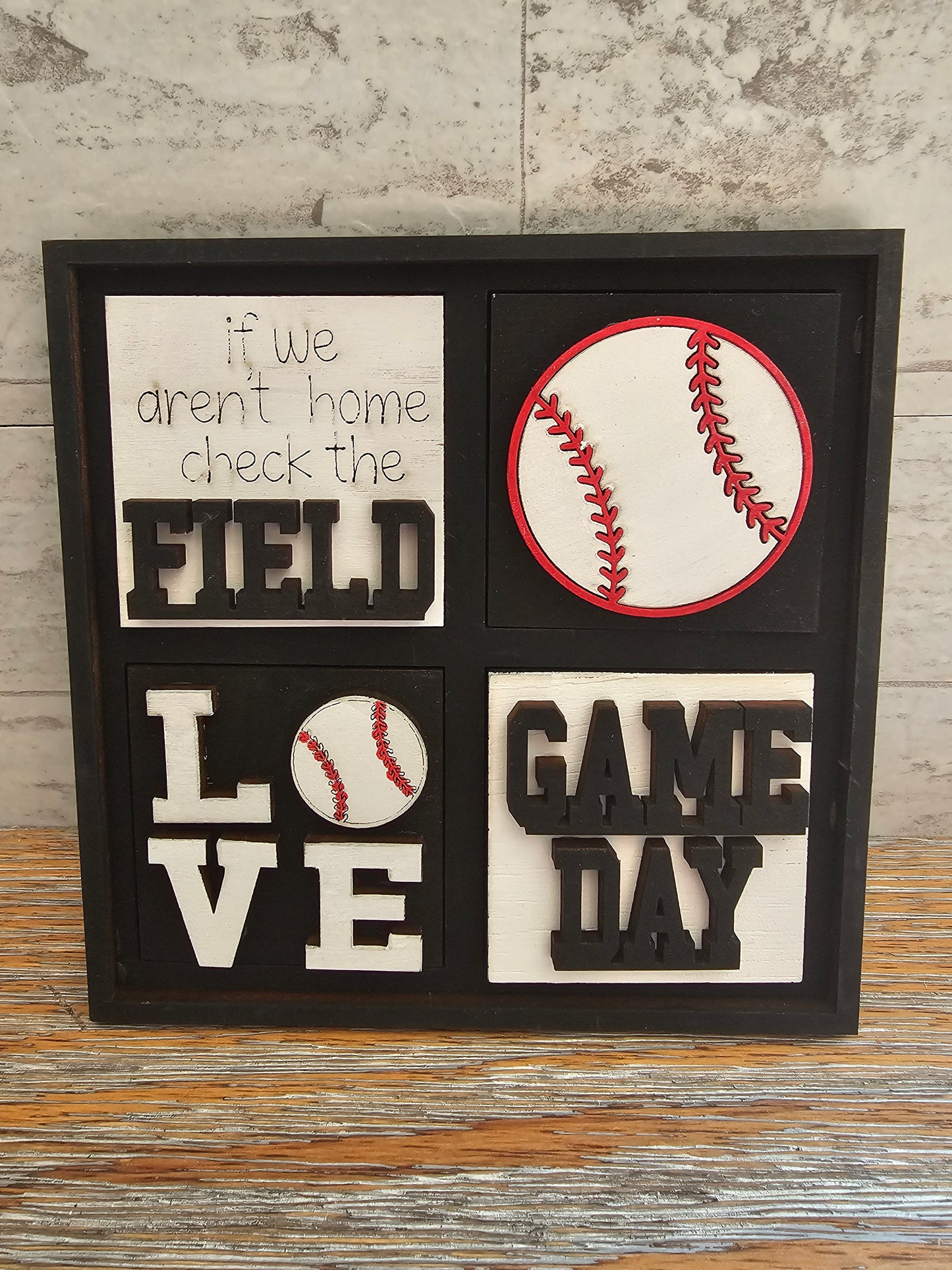 Baseball Interchangeable Tile Set - Set of 4