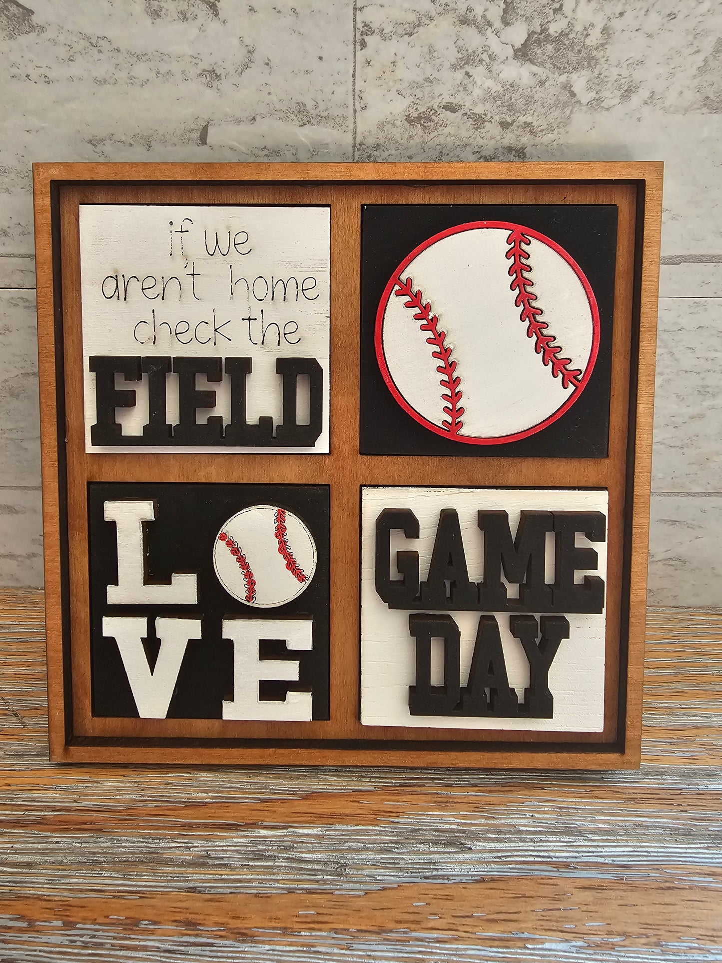 Baseball Interchangeable Tile Set - Set of 4
