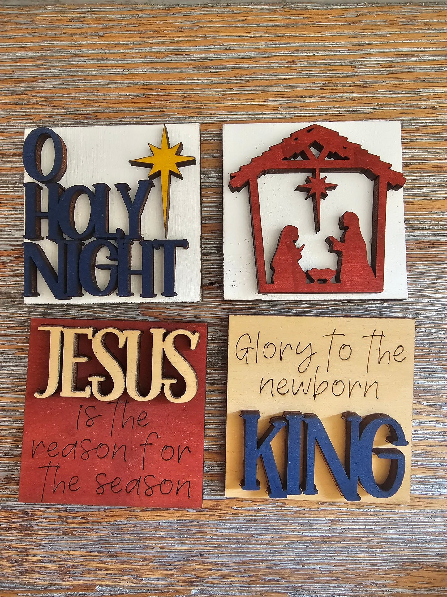 Nativity Christmas Interchangeable Tile Set - Set of 4