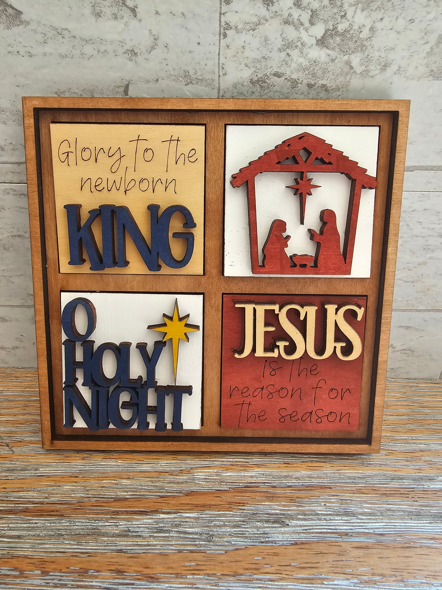 Nativity Christmas Interchangeable Tile Set - Set of 4