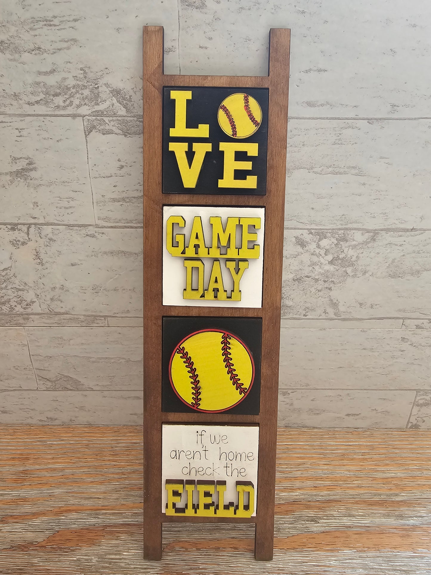 Softball Interchangeable Tile Set - Set of 4