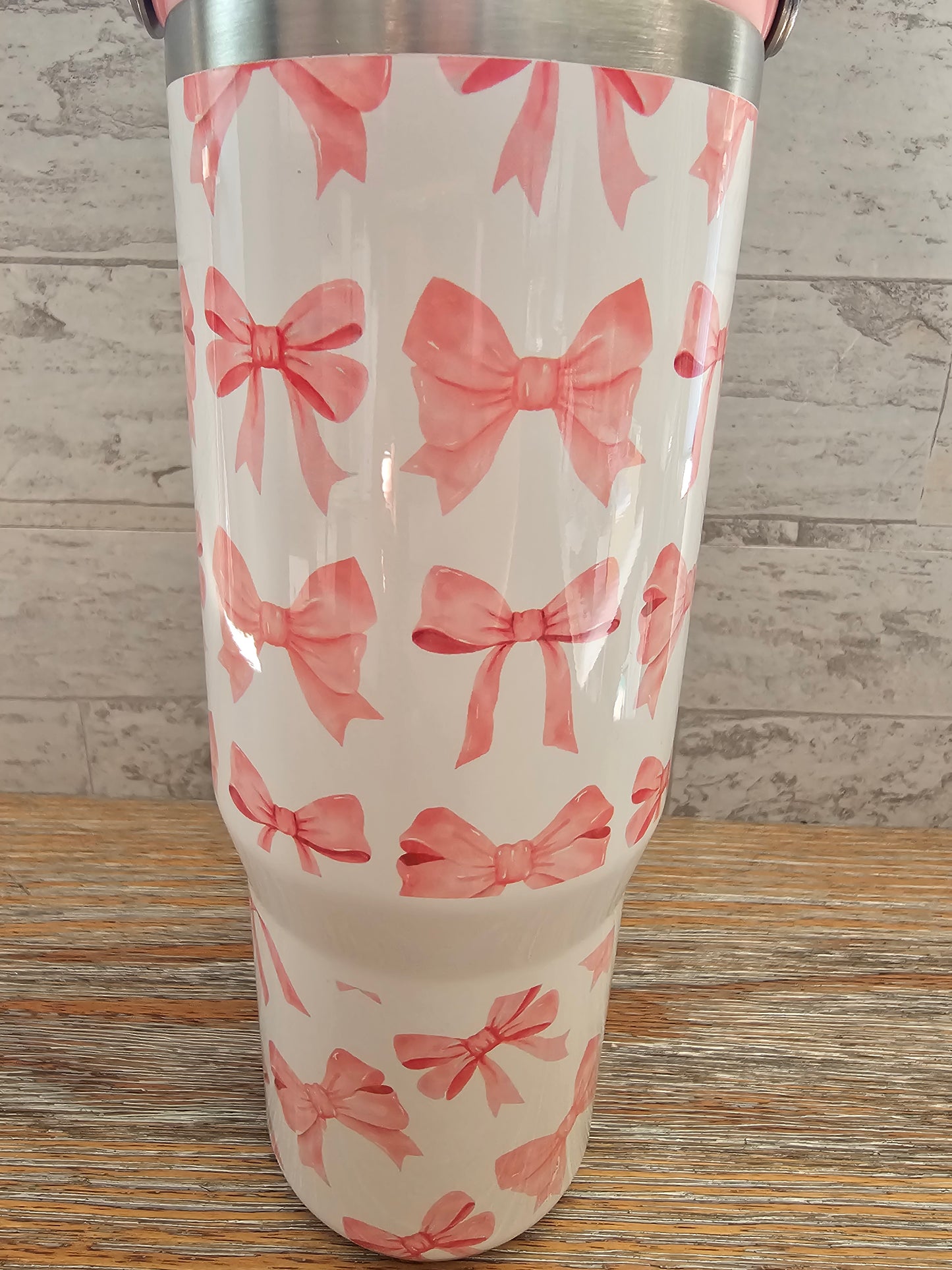 30 oz Pink Bows Water Bottle