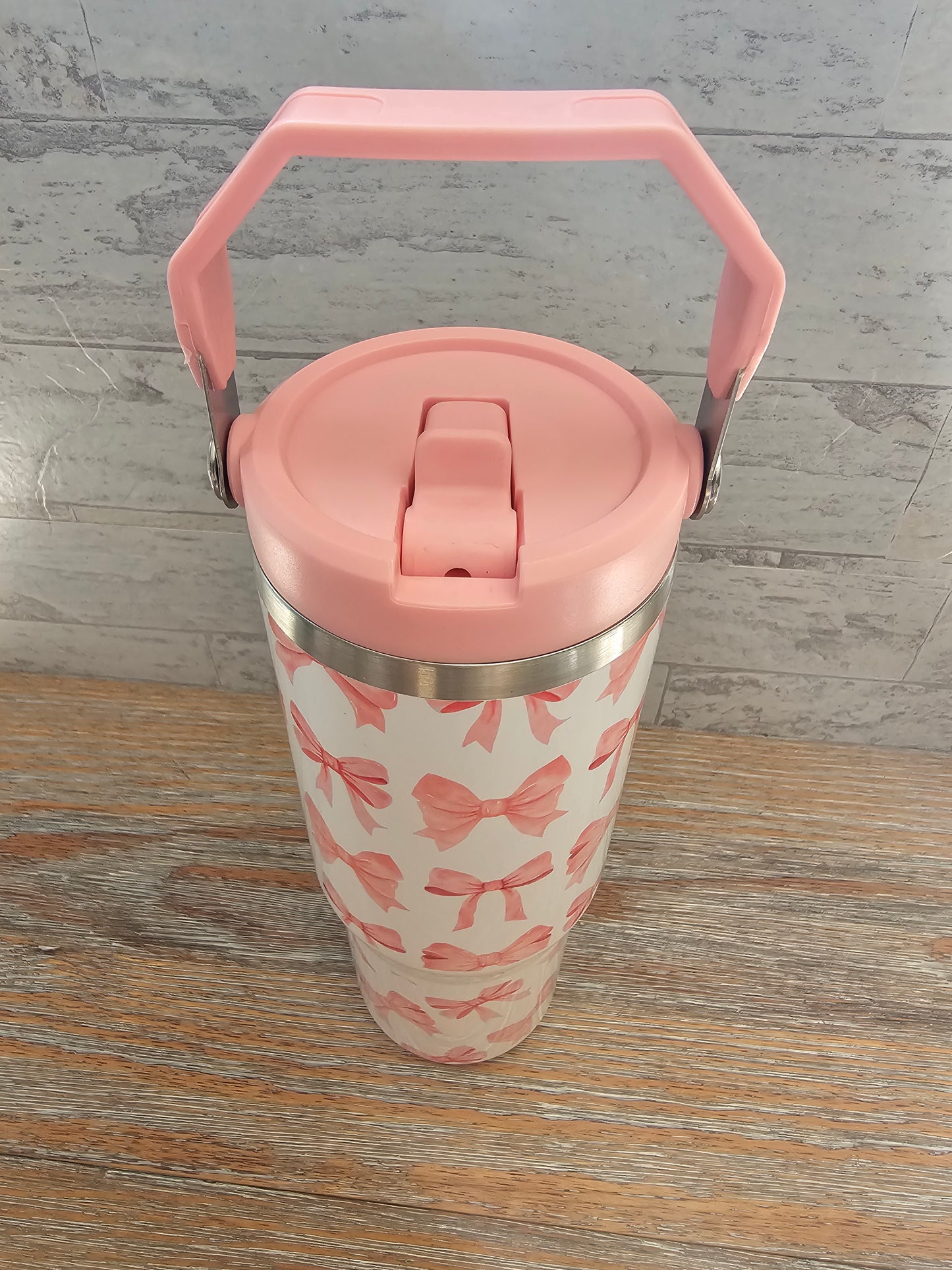 30 oz Pink Bows Water Bottle