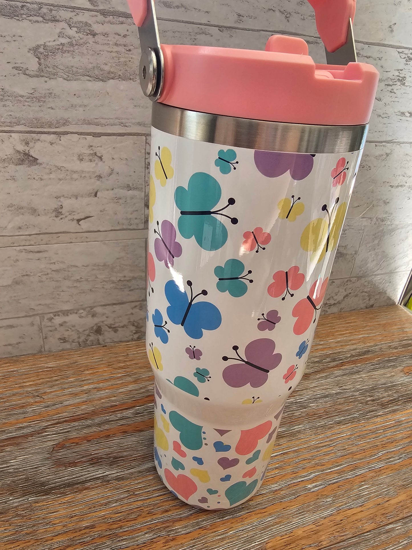 30 oz Pastel Butterflies Water Bottle