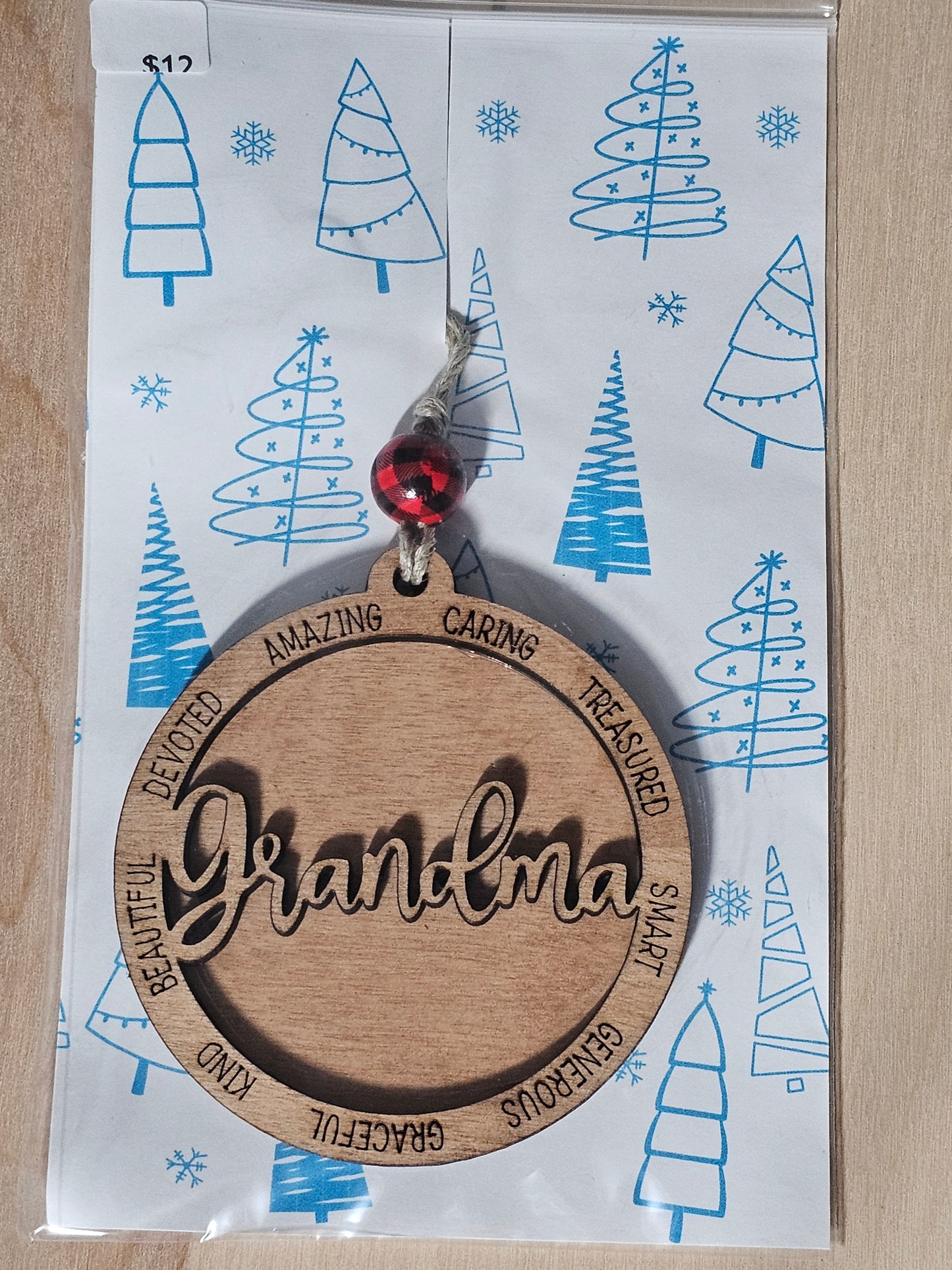 Grandma Wood Ornament - READY TO SHIP