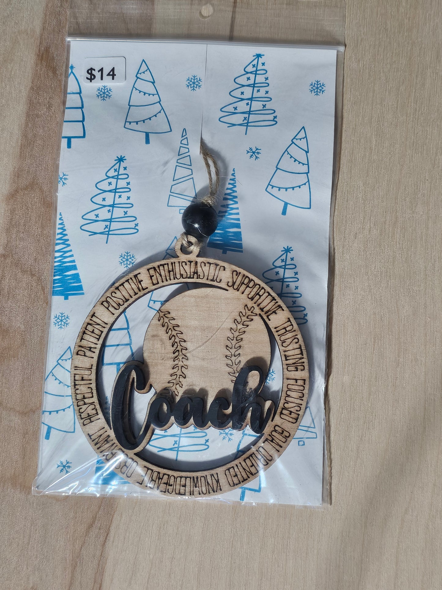 Baseball Coach Wood Ornament - READY TO SHIP
