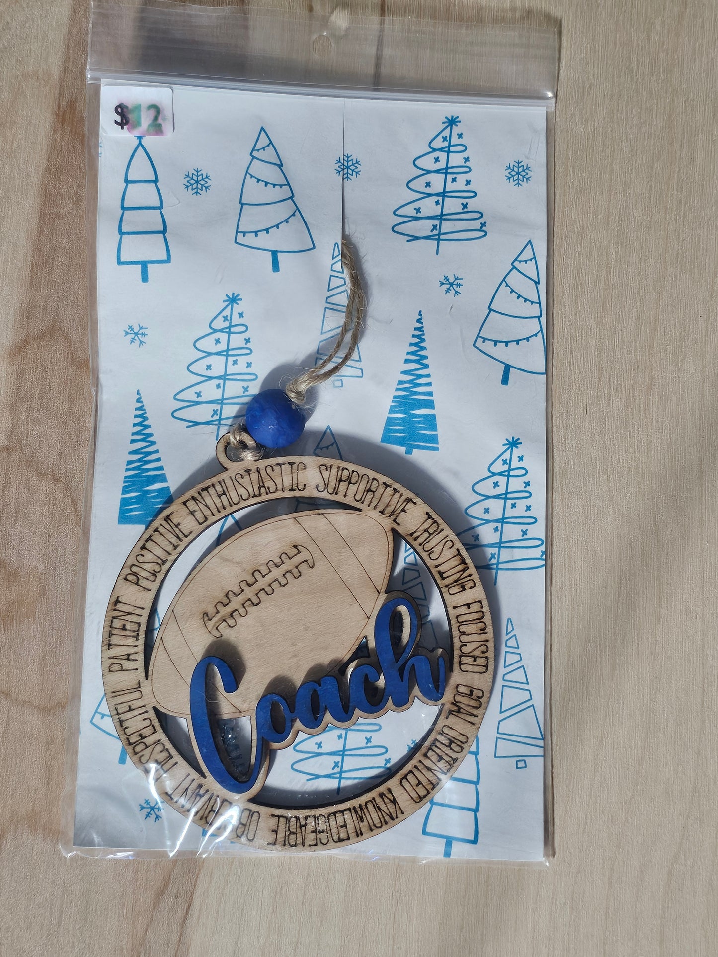 Football Coach Wood Ornament - READY TO SHIP