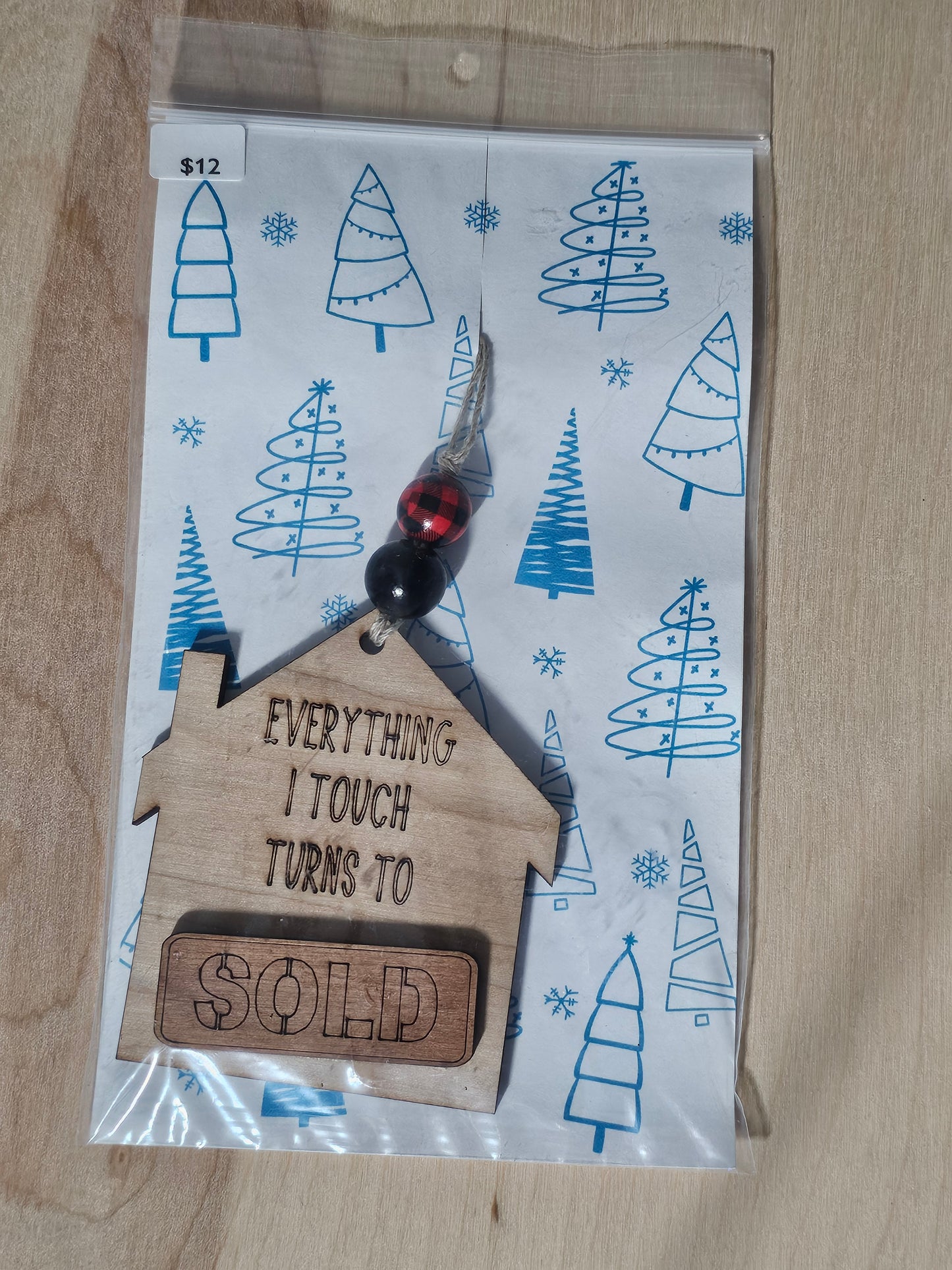 House Sold Wood Ornament - READY TO SHIP