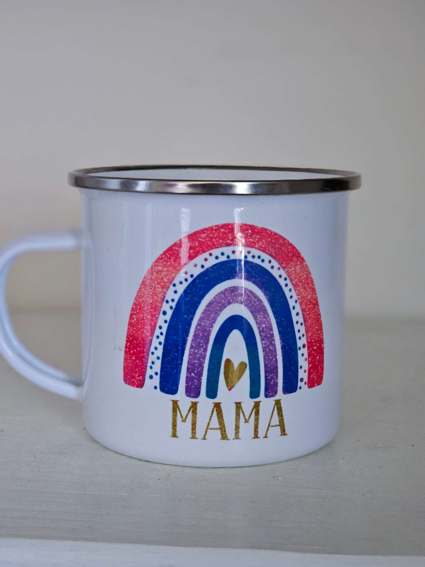 Mama Rainbow Small Metal Mug