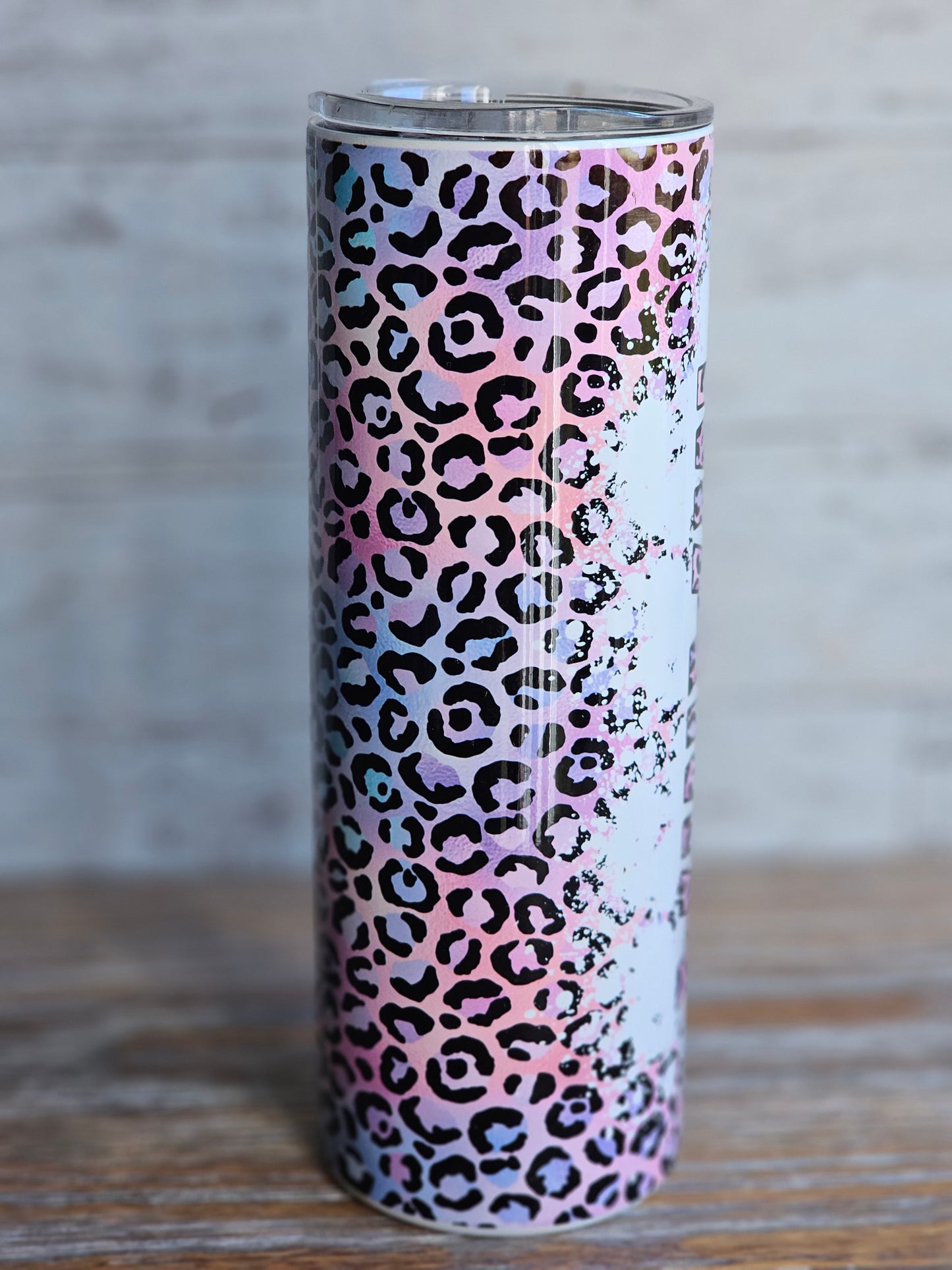 Blessed Mama Pink/Purple Leopard - 20 oz Stainless Steel Tumbler