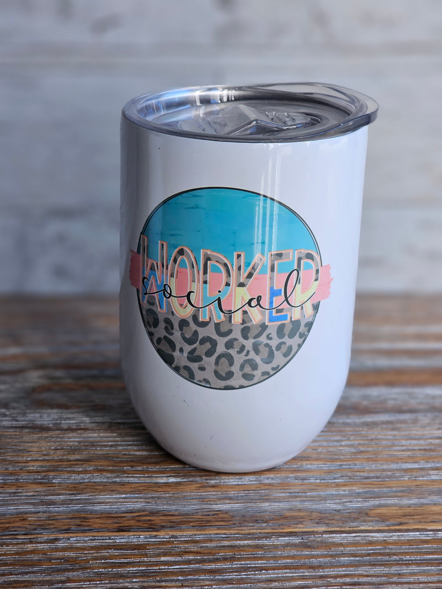 Social Worker - Wine Metal Wine Tumbler with Plastic Lid