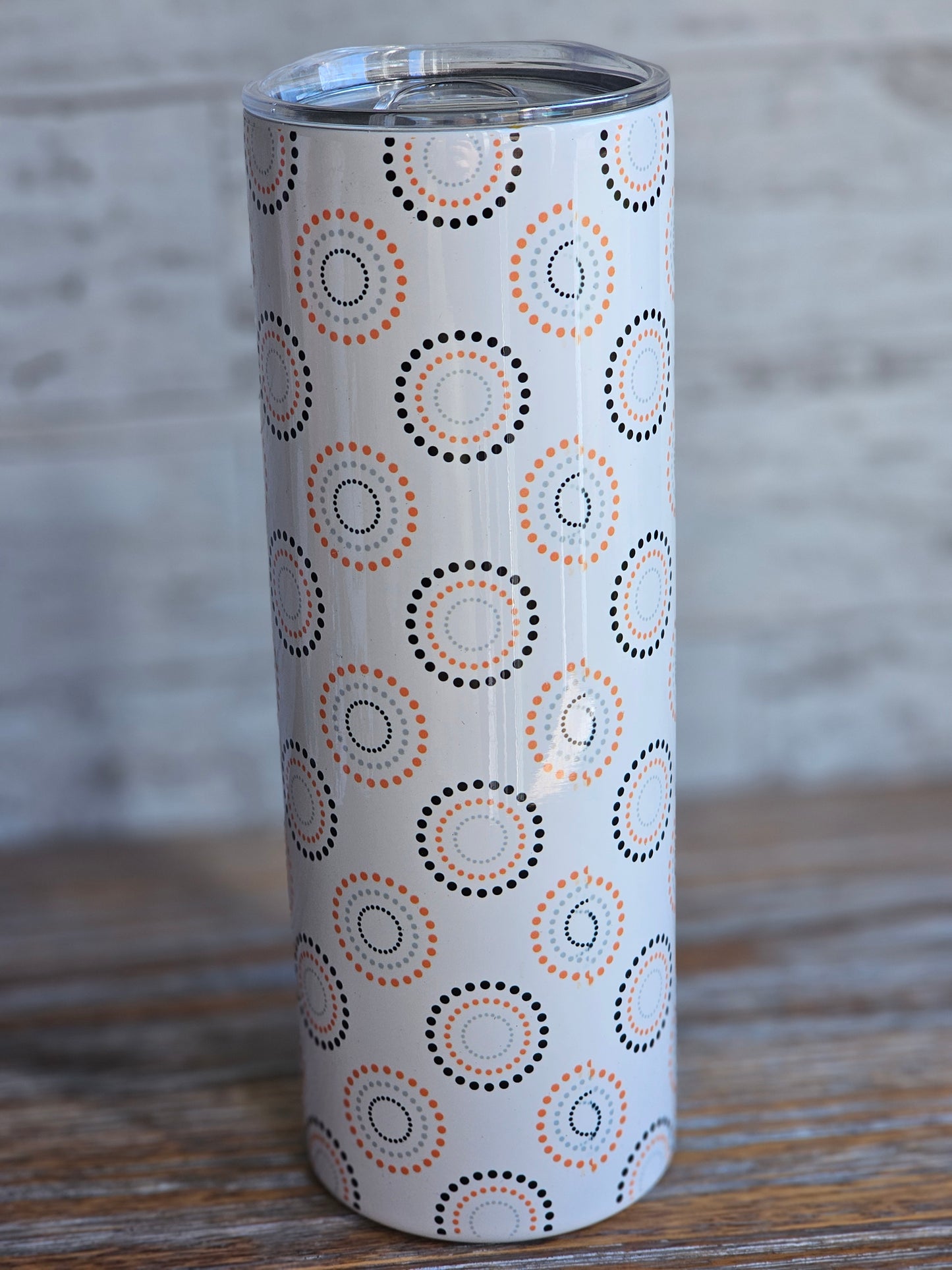 Orange and Black Circles - 20 oz Stainless Steel Tumbler