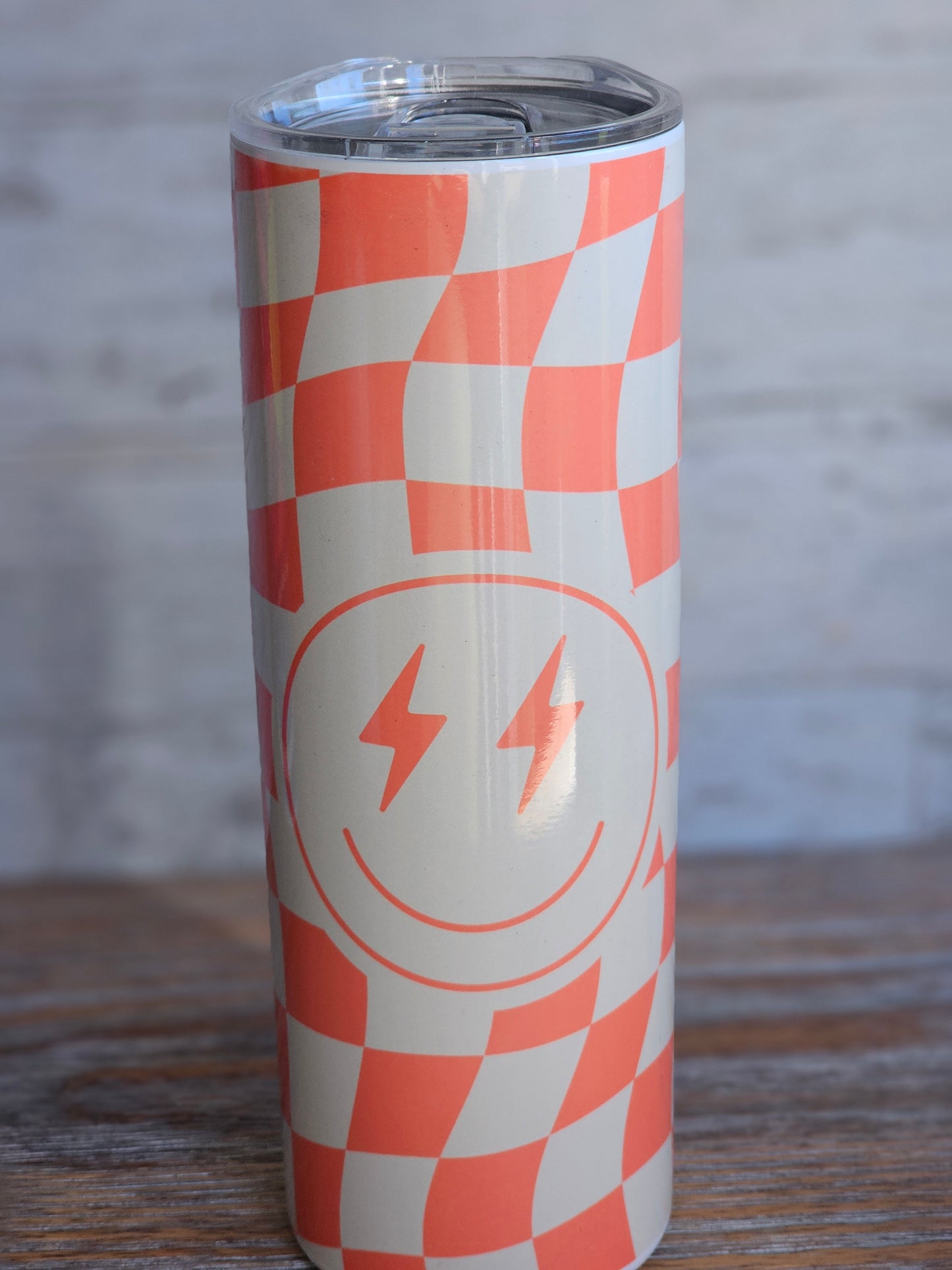 Orange Checkered - 20 oz Stainless Steel Tumbler