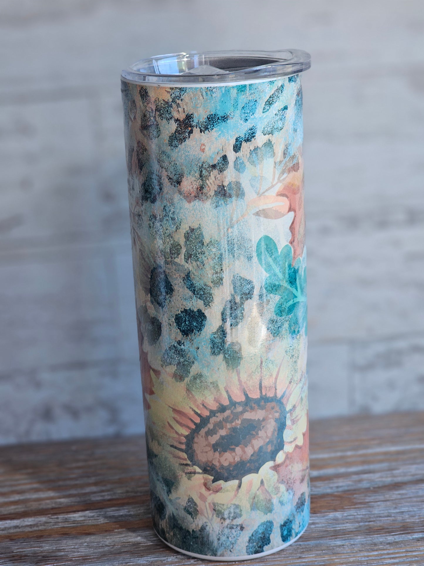 Sunflower Leopard - 20 oz Stainless Steel Tumbler