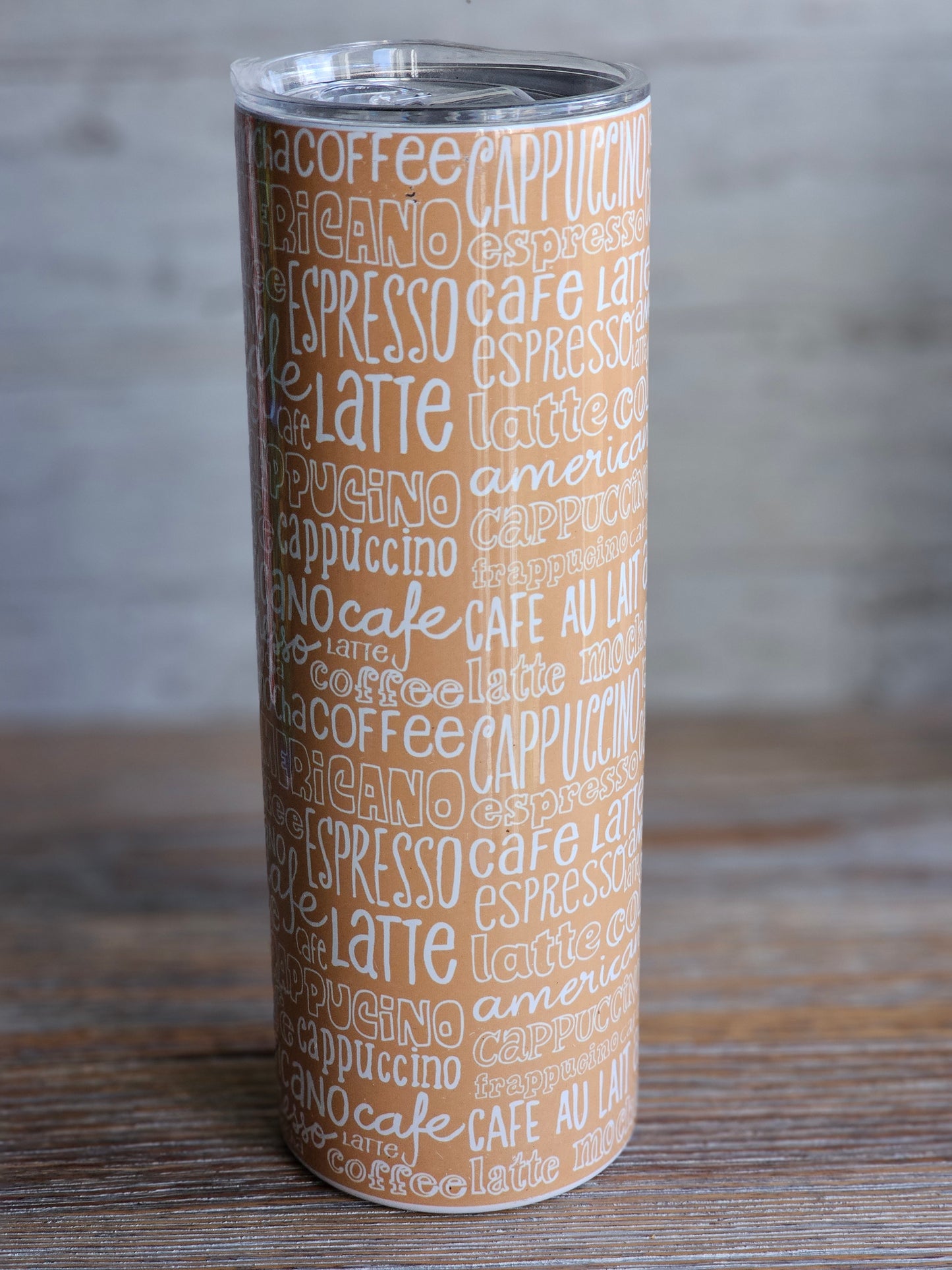 Coffee Latte Word Art - 20 oz Stainless Steel Tumbler