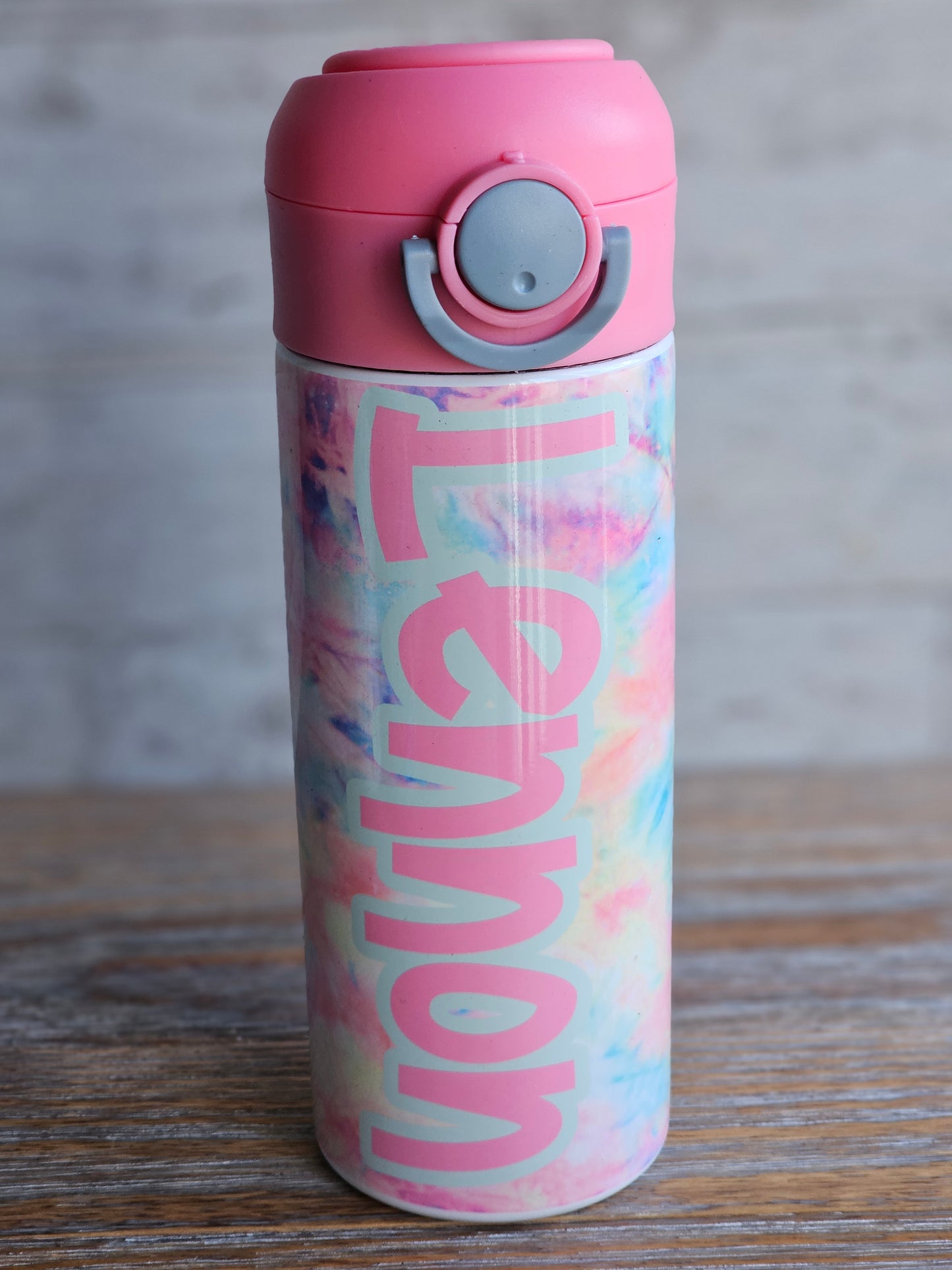 Pink Tie Dye - Lennon - Personalized Water Bottle - READY TO SHIP