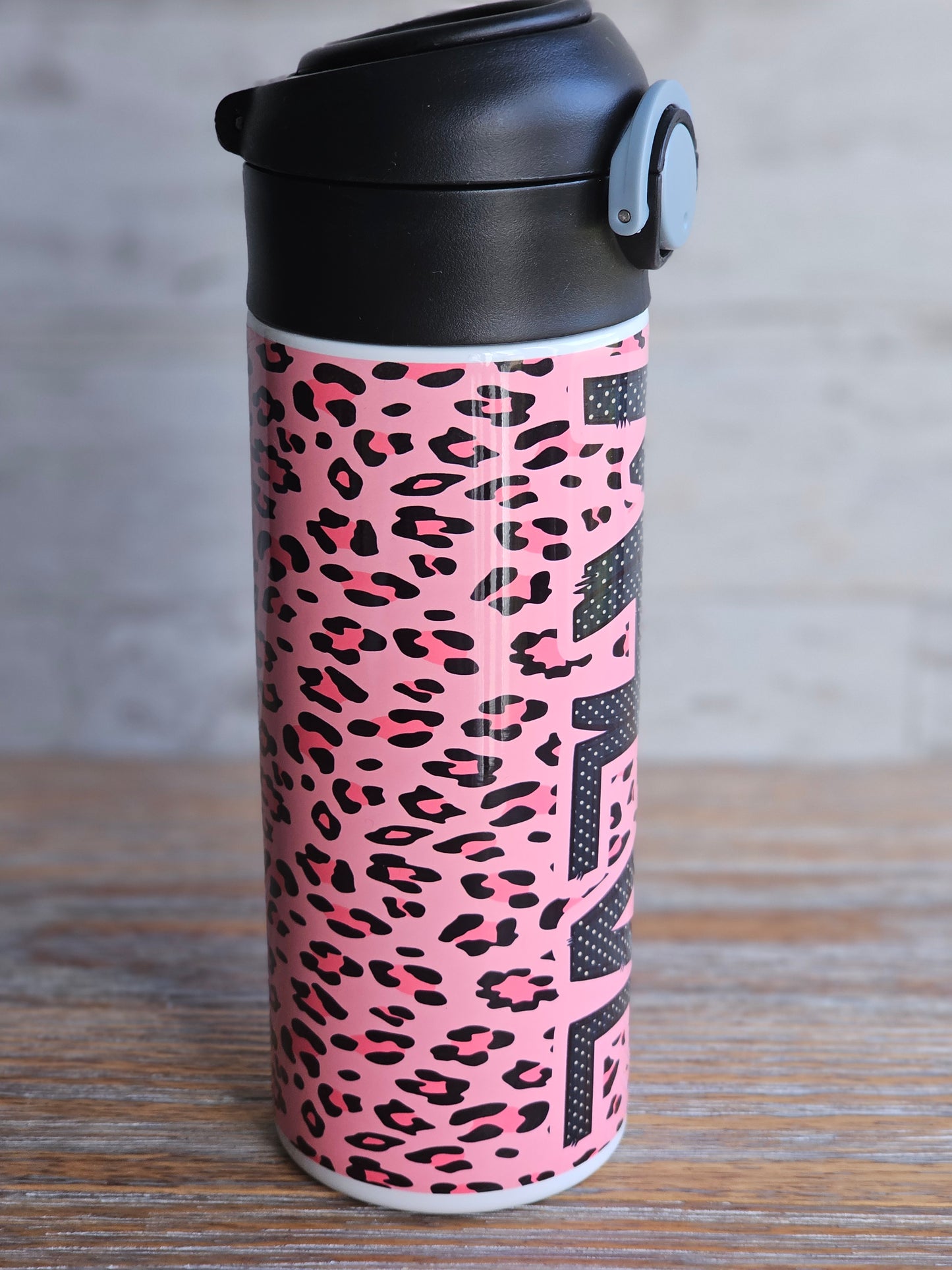 Pink Leopard - MAEVE - Personalized Water Bottle - READY TO SHIP