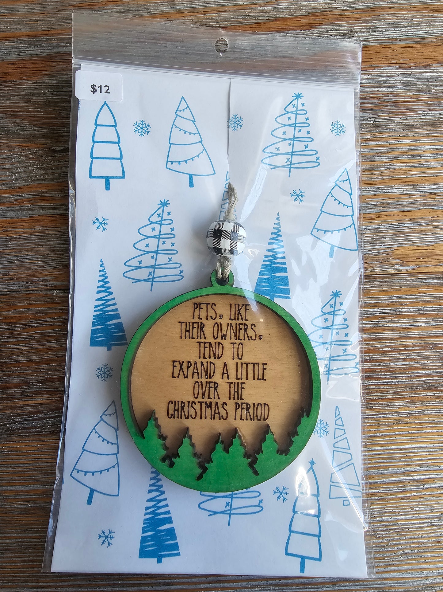 Growing Holiday Pets Funny Wood Ornament - READY TO SHIP