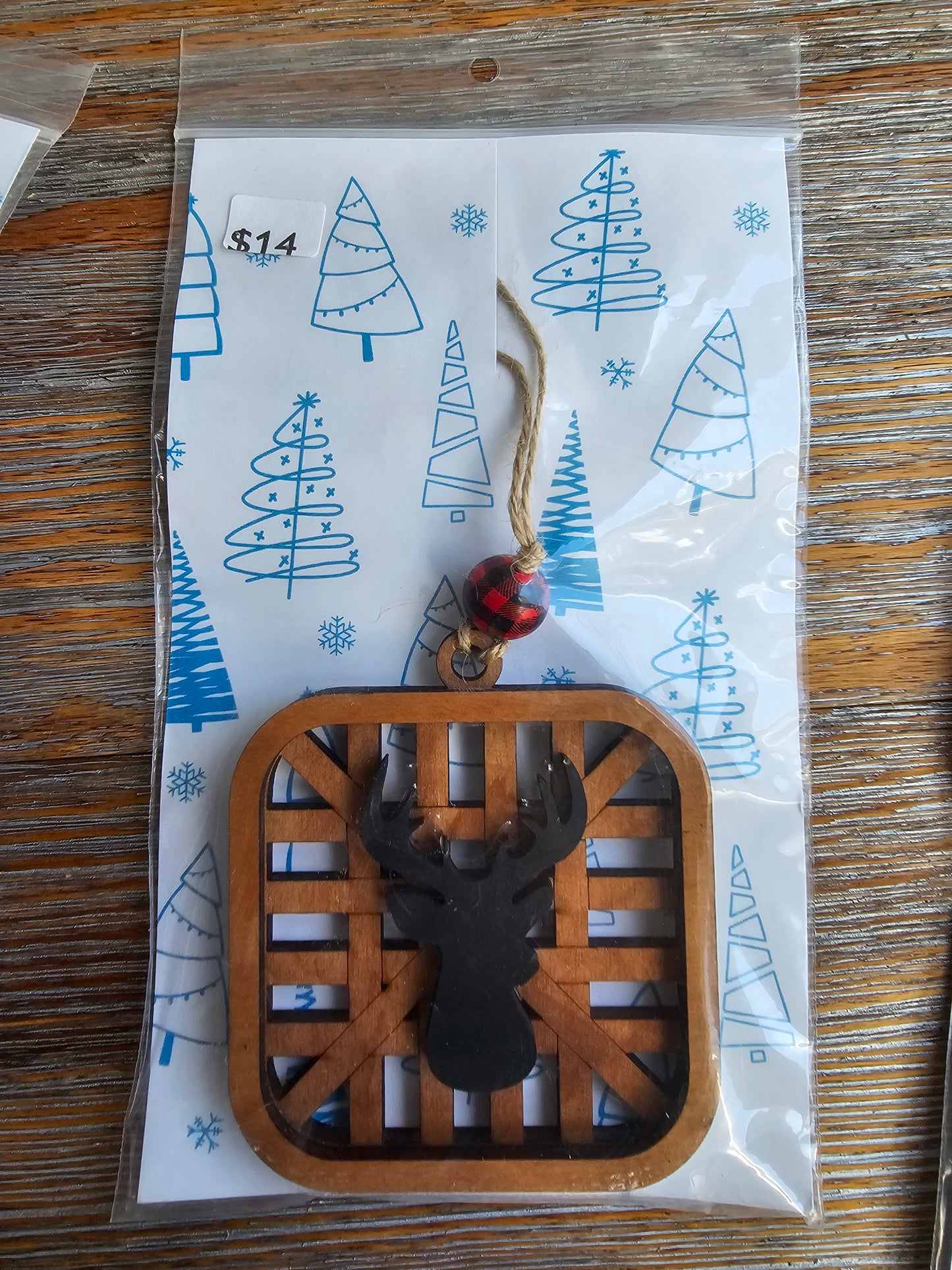 Farmhouse Deer Wood Ornament - READY TO SHIP