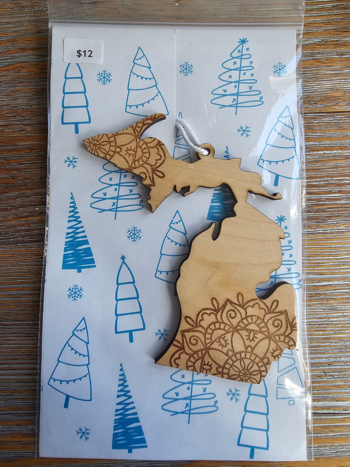 Michigan Wood Ornament - READY TO SHIP