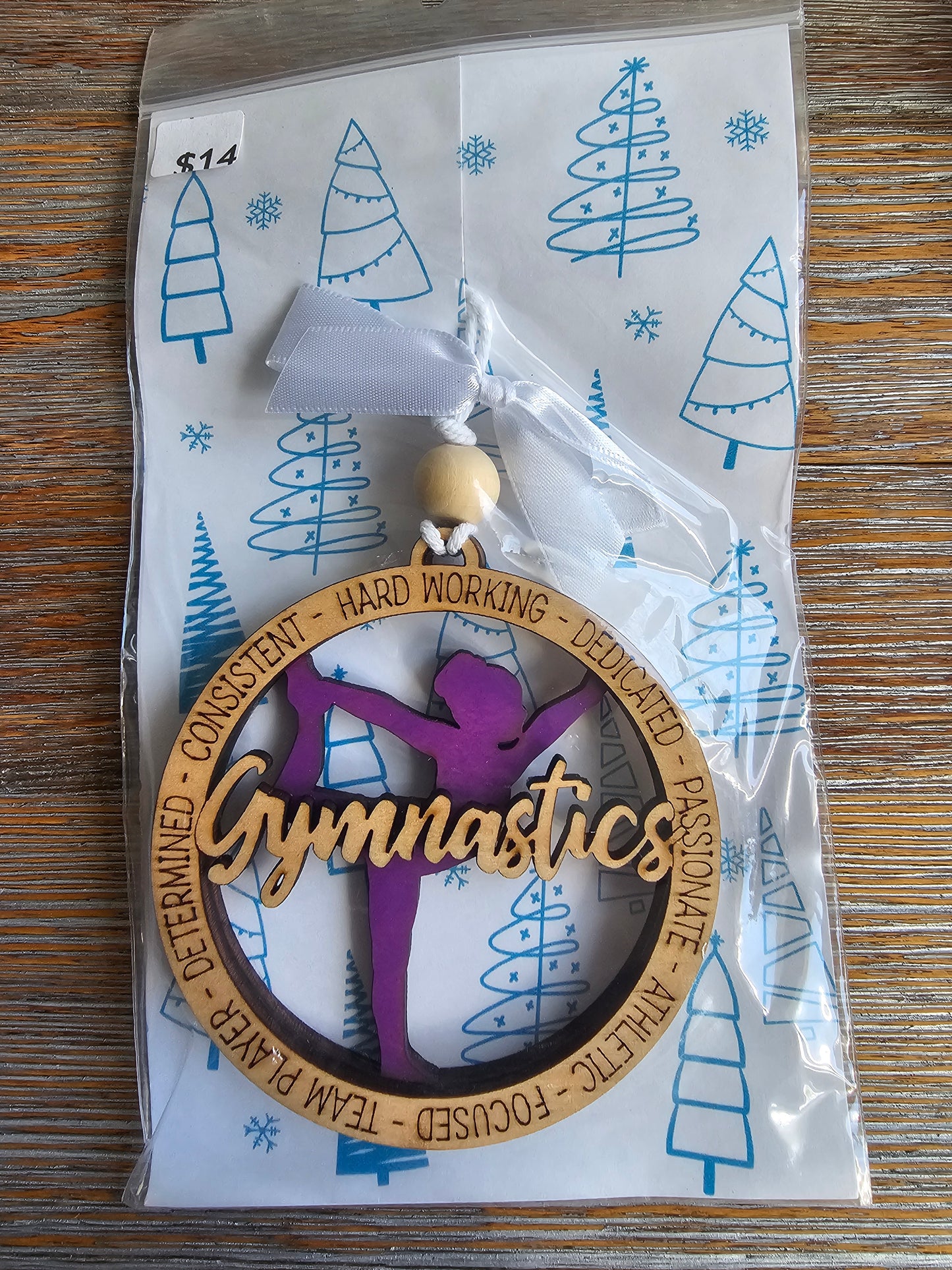 Gymnastics Wood Ornament - READY TO SHIP