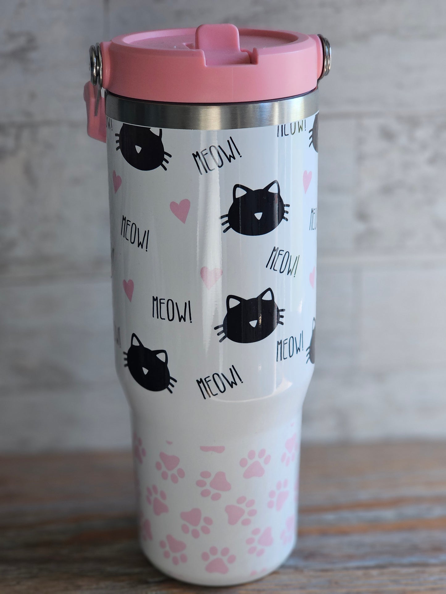 30 oz Water Bottle - Cats - READY TO SHIP