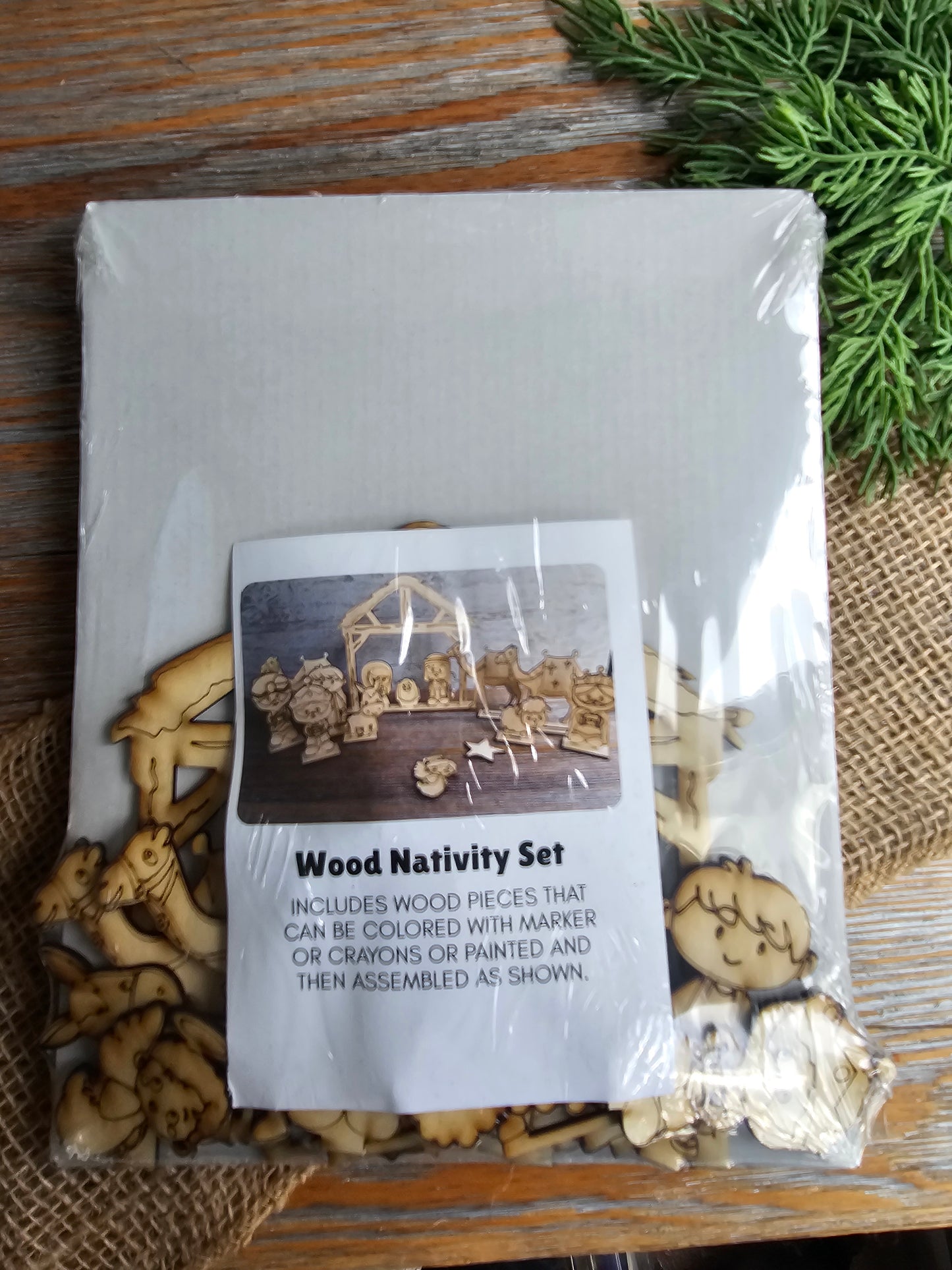 Wood Nativity Set for Kids – DIY Paint or Color Craft Kit