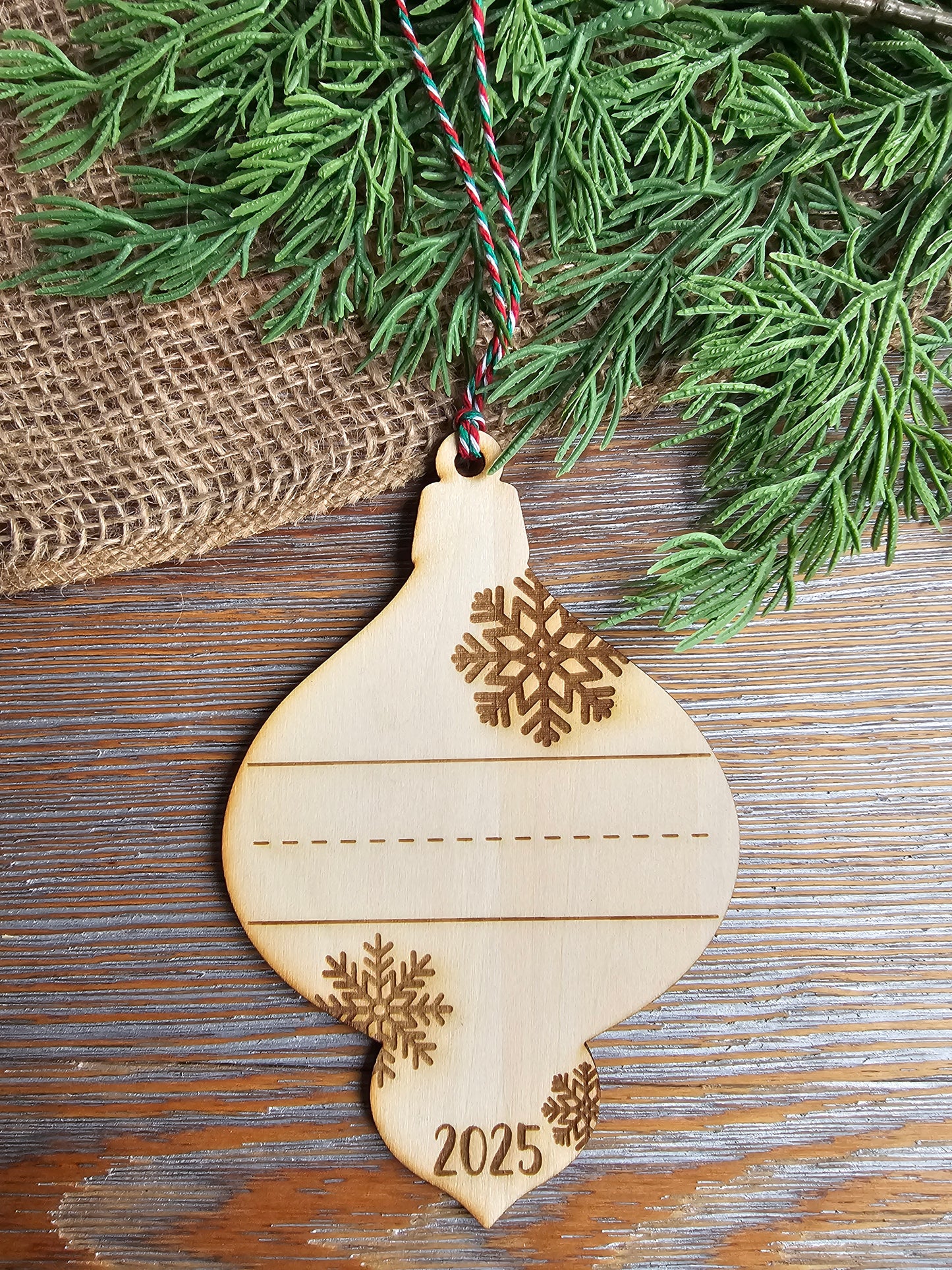2025 Kids Name Writing Ornament, Wood Ornament Keepsake