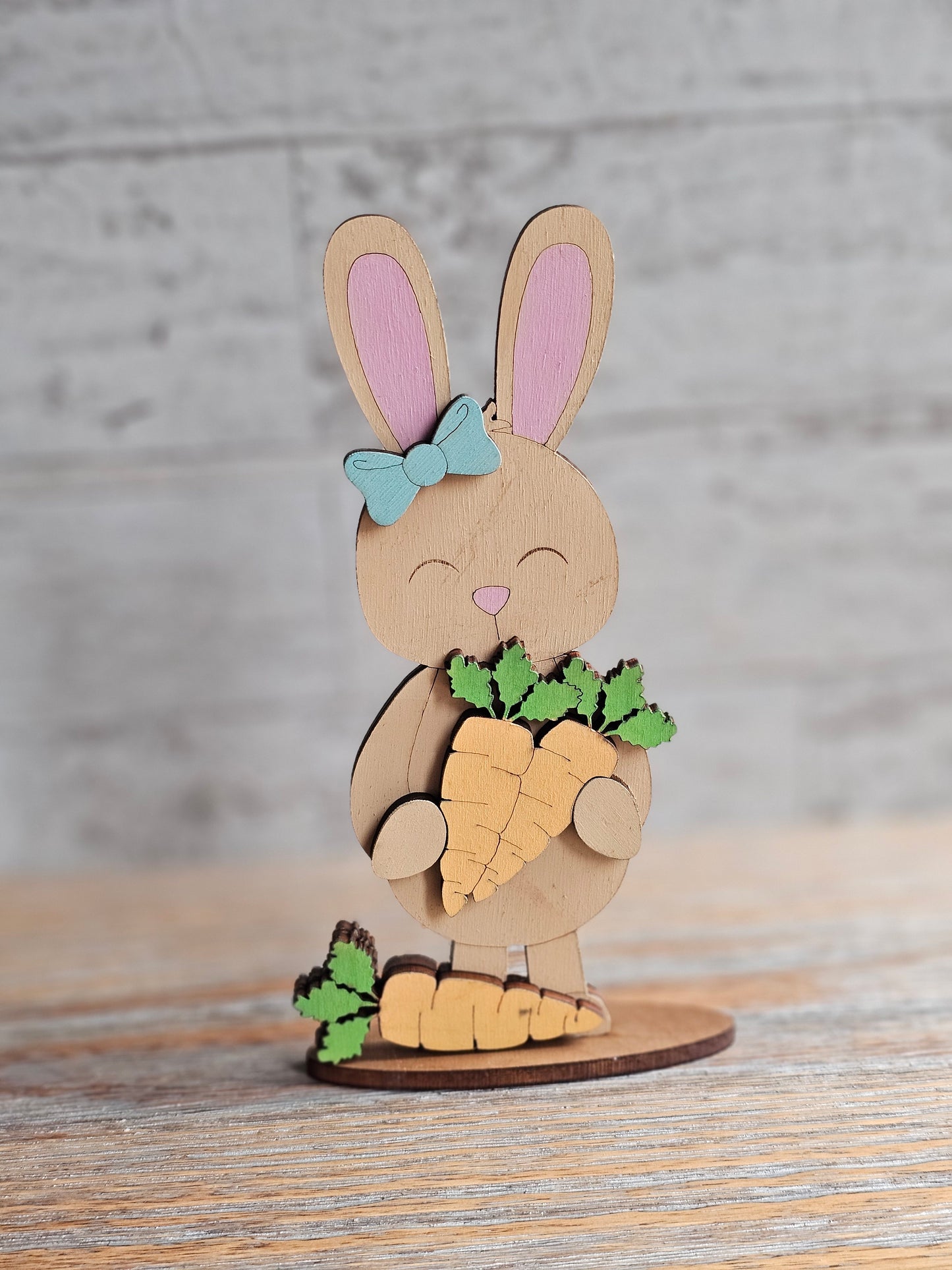 Easter Bunny Wood Decor - Carrots