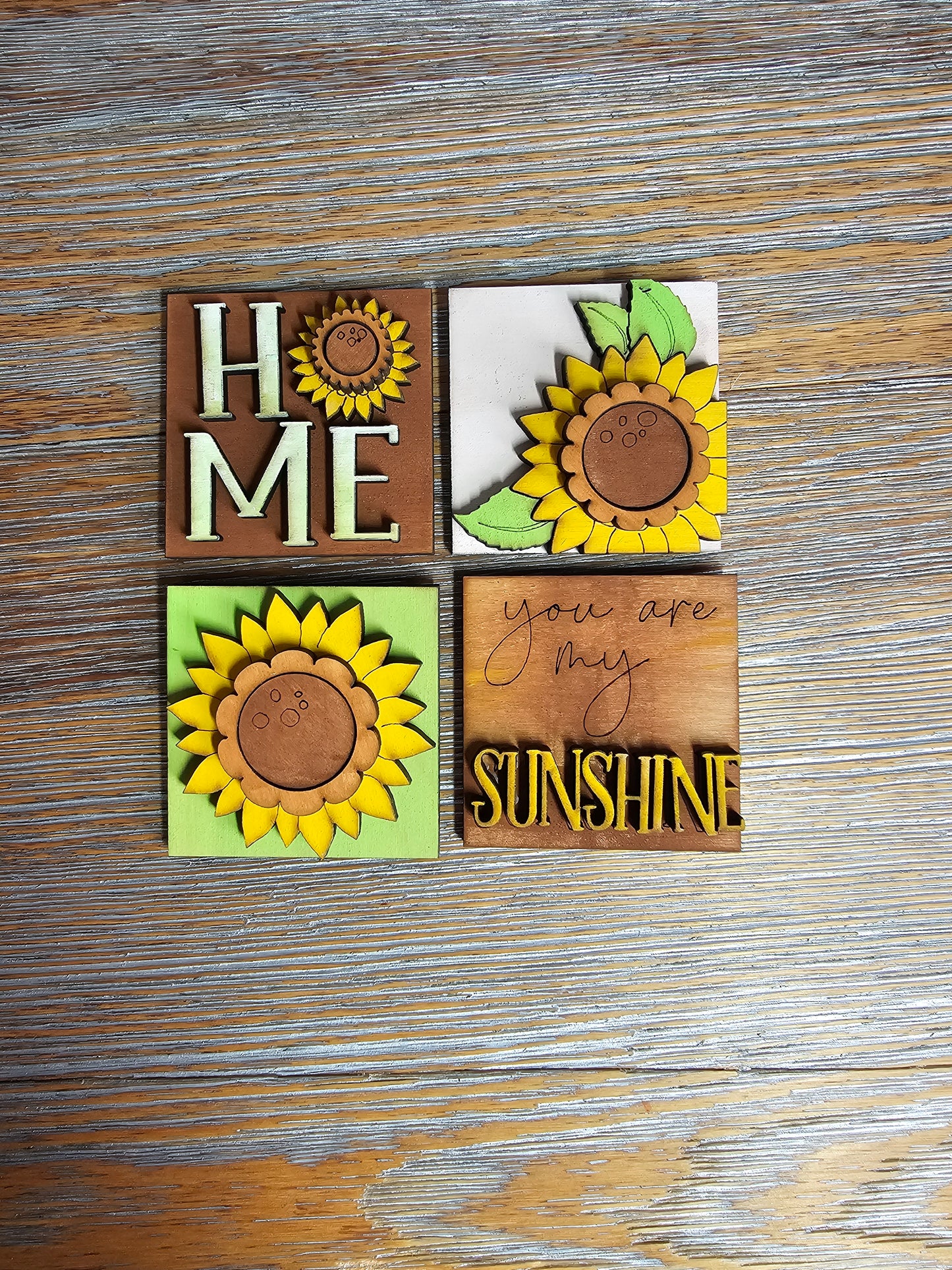 Sunflower Interchangeable Tile Set - Set of 4