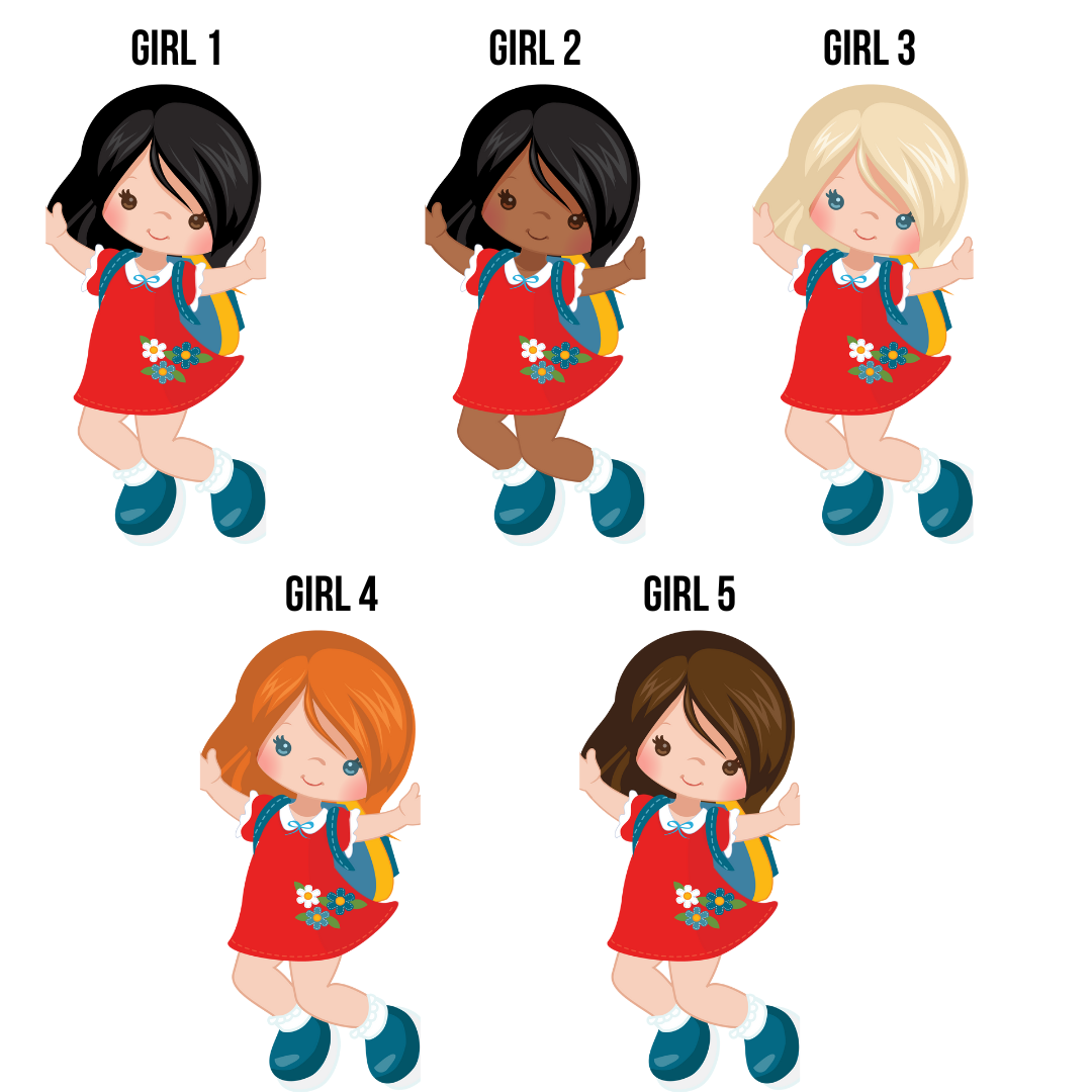 School Girl Cut Out Ornament Personalized