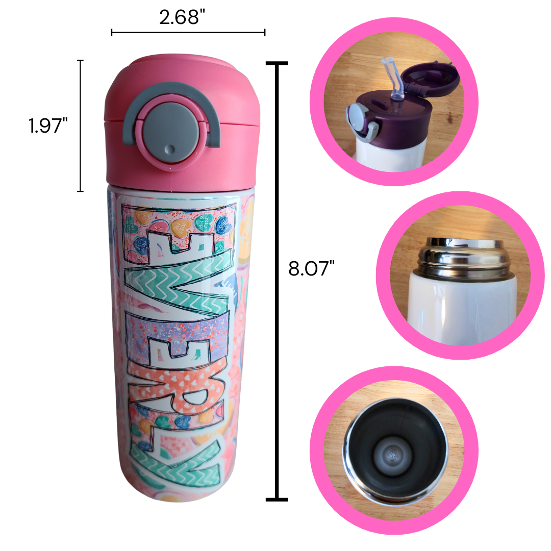 Pink Sweet Hearts Water Bottle