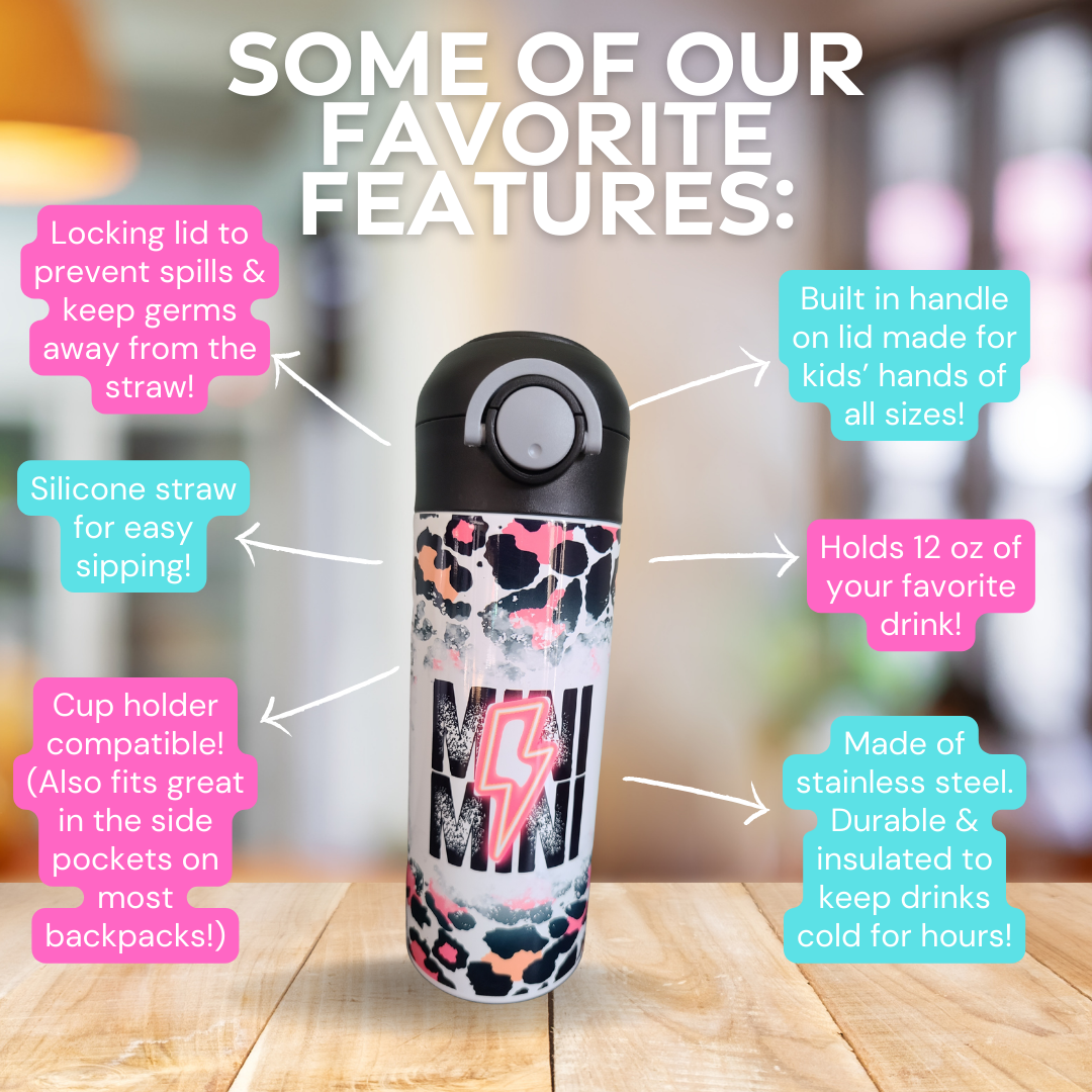 Mini Leopard Print Water Bottle
