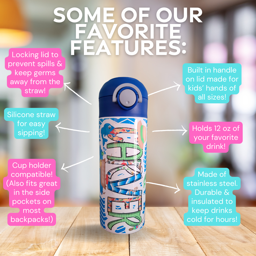 Fishing Themed Flip Top Water Bottle - Personalized
