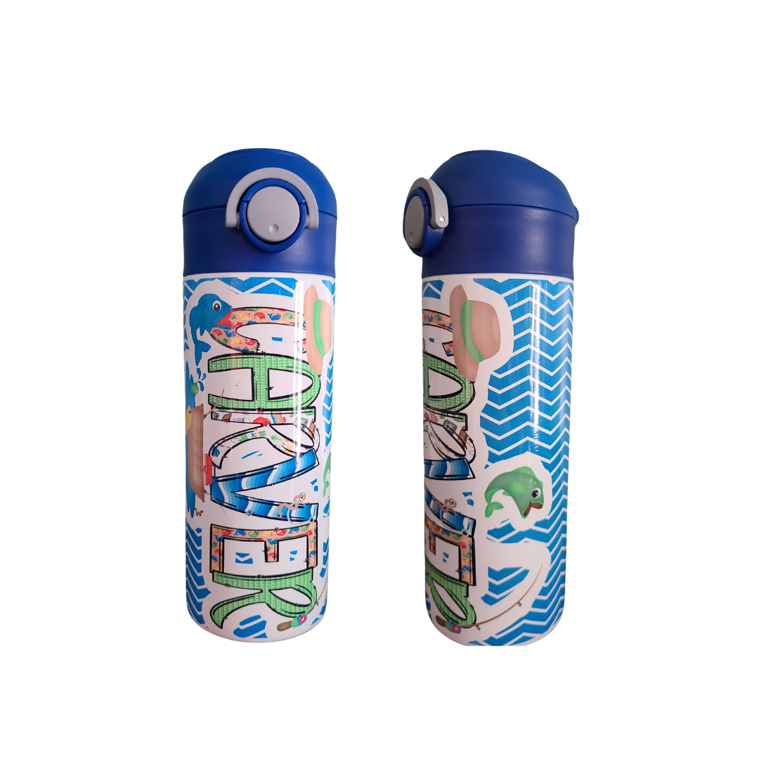 Fishing Themed Flip Top Water Bottle - Personalized