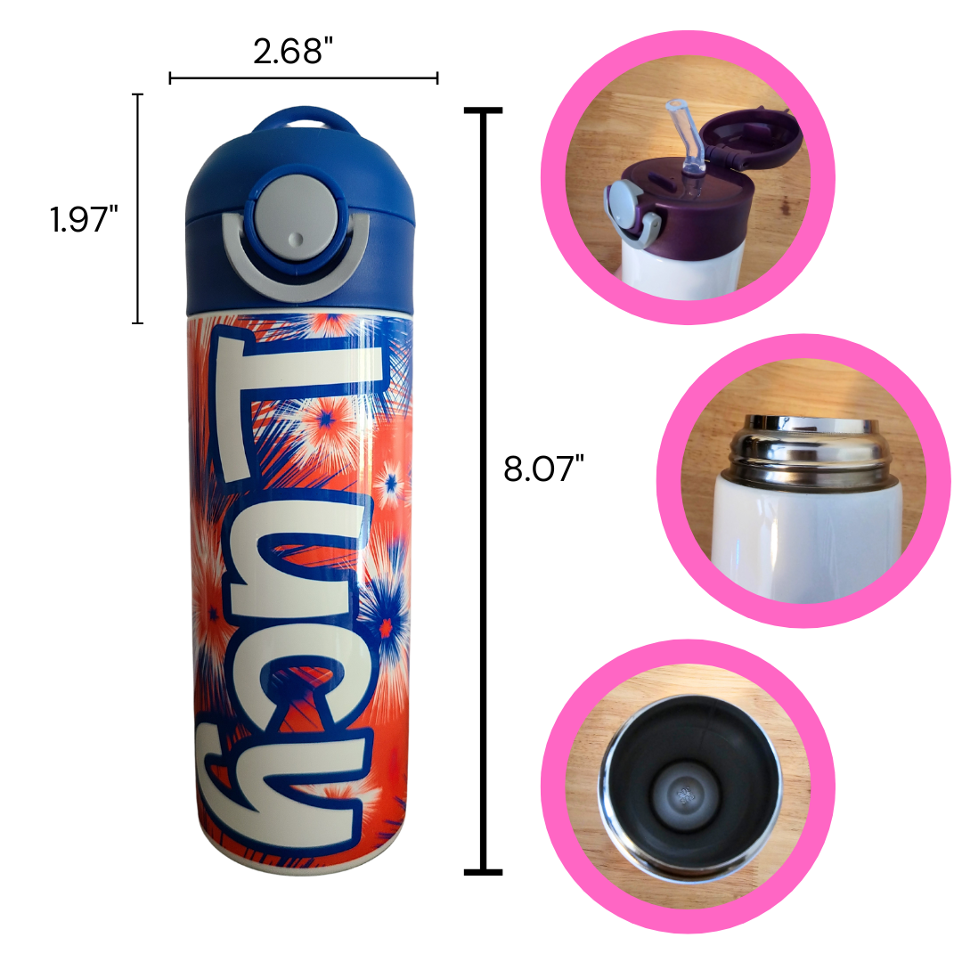 Fireworks Flip Top Water Bottle - Personalized