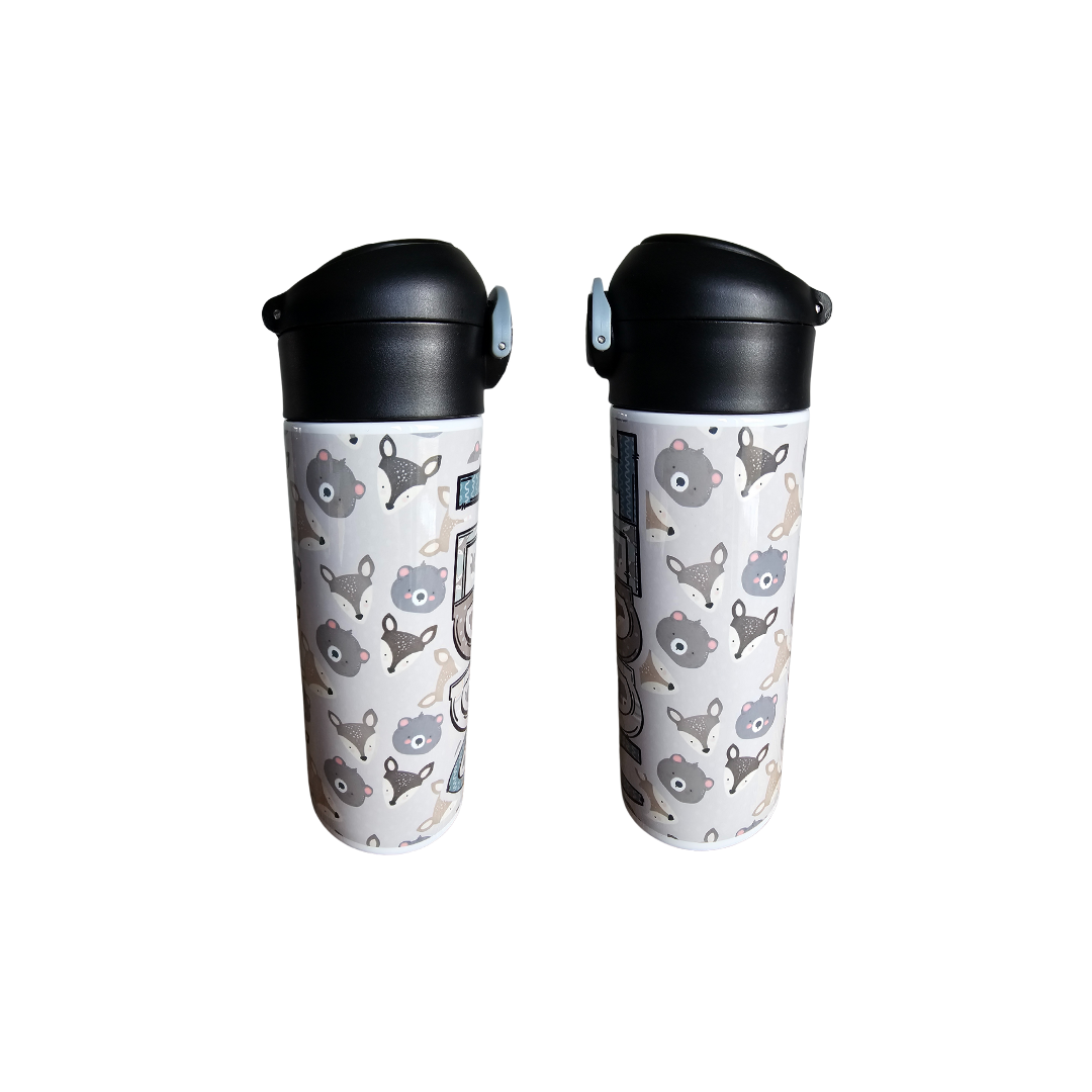 Woodland Animals Flip Top Water Bottle - Personalized