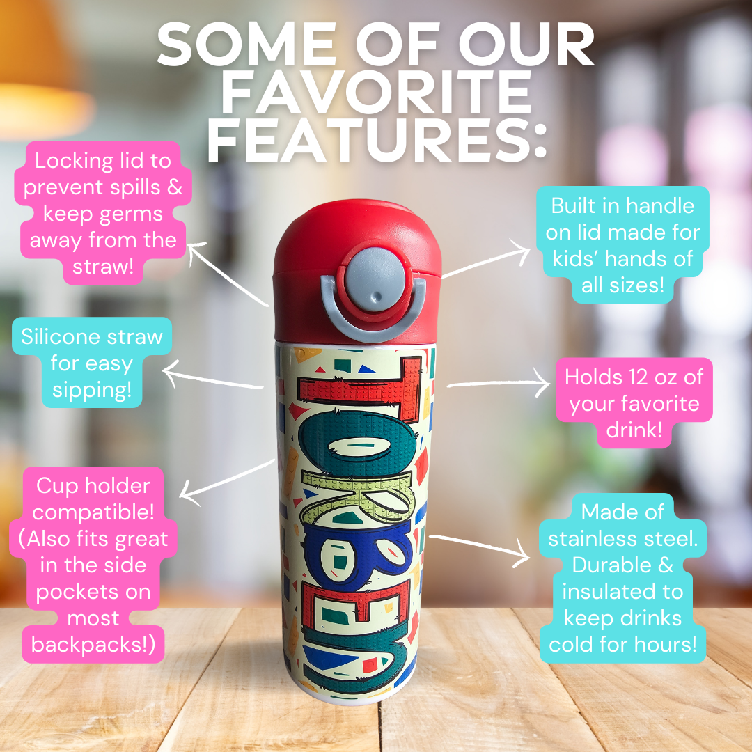Building Blocks Personalized Water Bottle