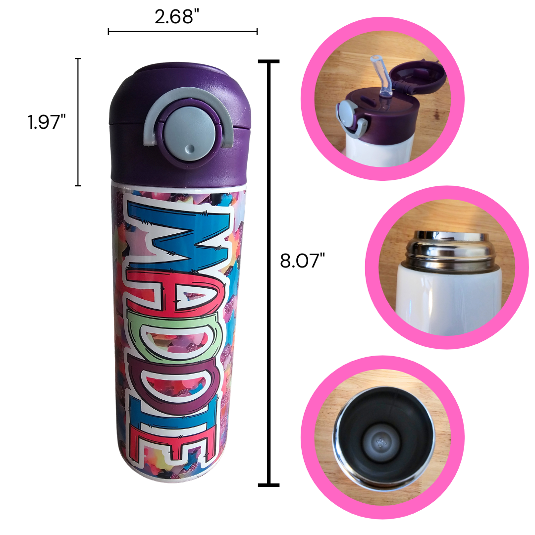 Glitter Stars Personalized Water Bottle